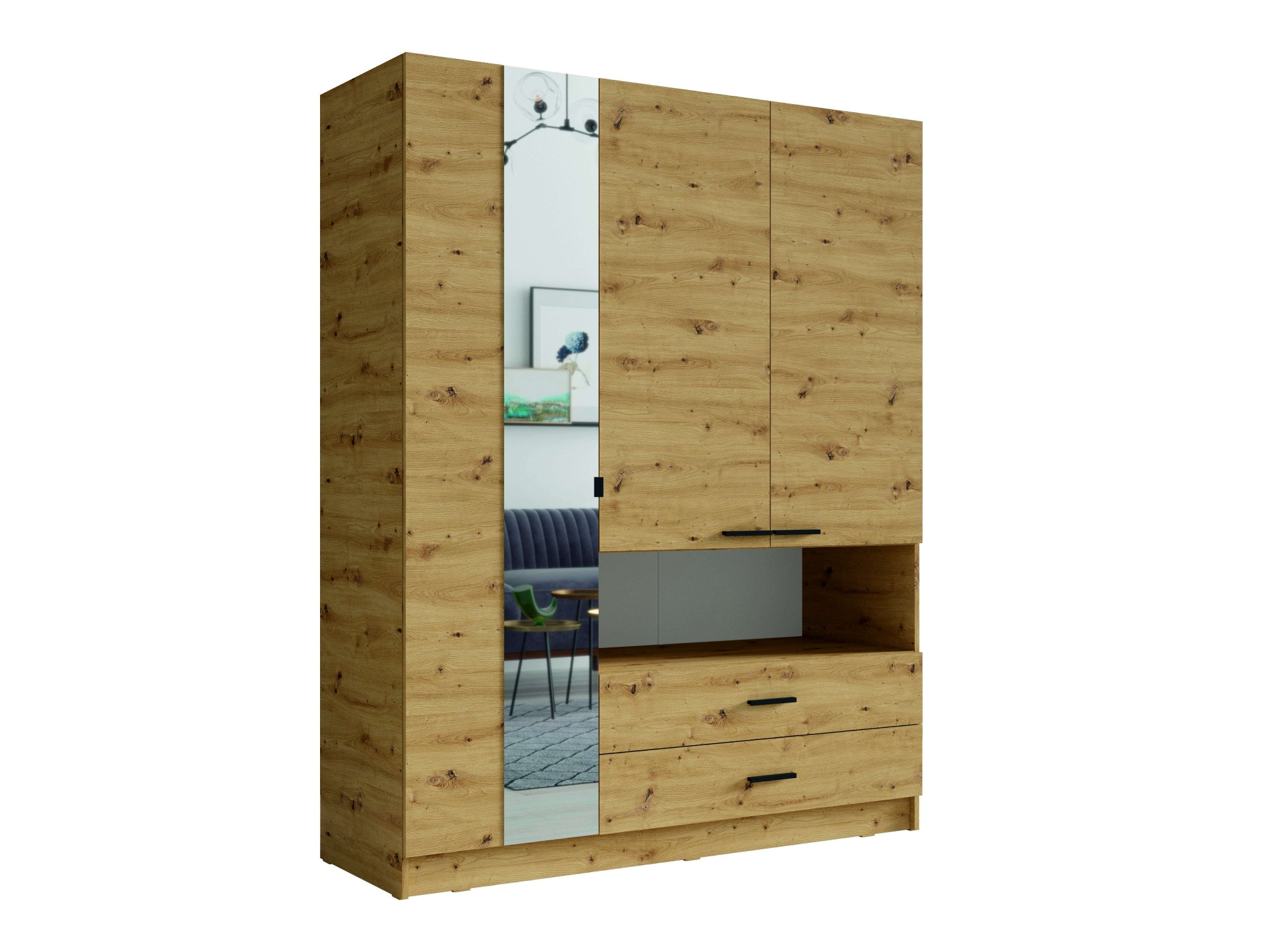 INOSIGN Kleiderschrank »Laredo Wäscheschrank komplette Innenausstattung, 158,3x200,5x55cm«, Garderobe mit mit offenem Fach, 3 Türen und 2 Schubladen, FSC