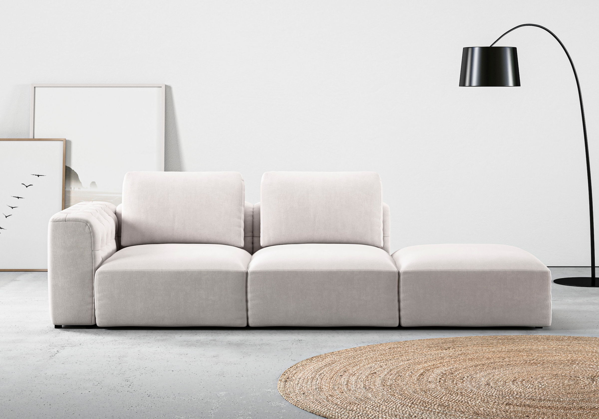 Home affaire Chaiselongue "Cushid" Modul-Sofa, bestehend aus 2-Sitzer und H günstig online kaufen