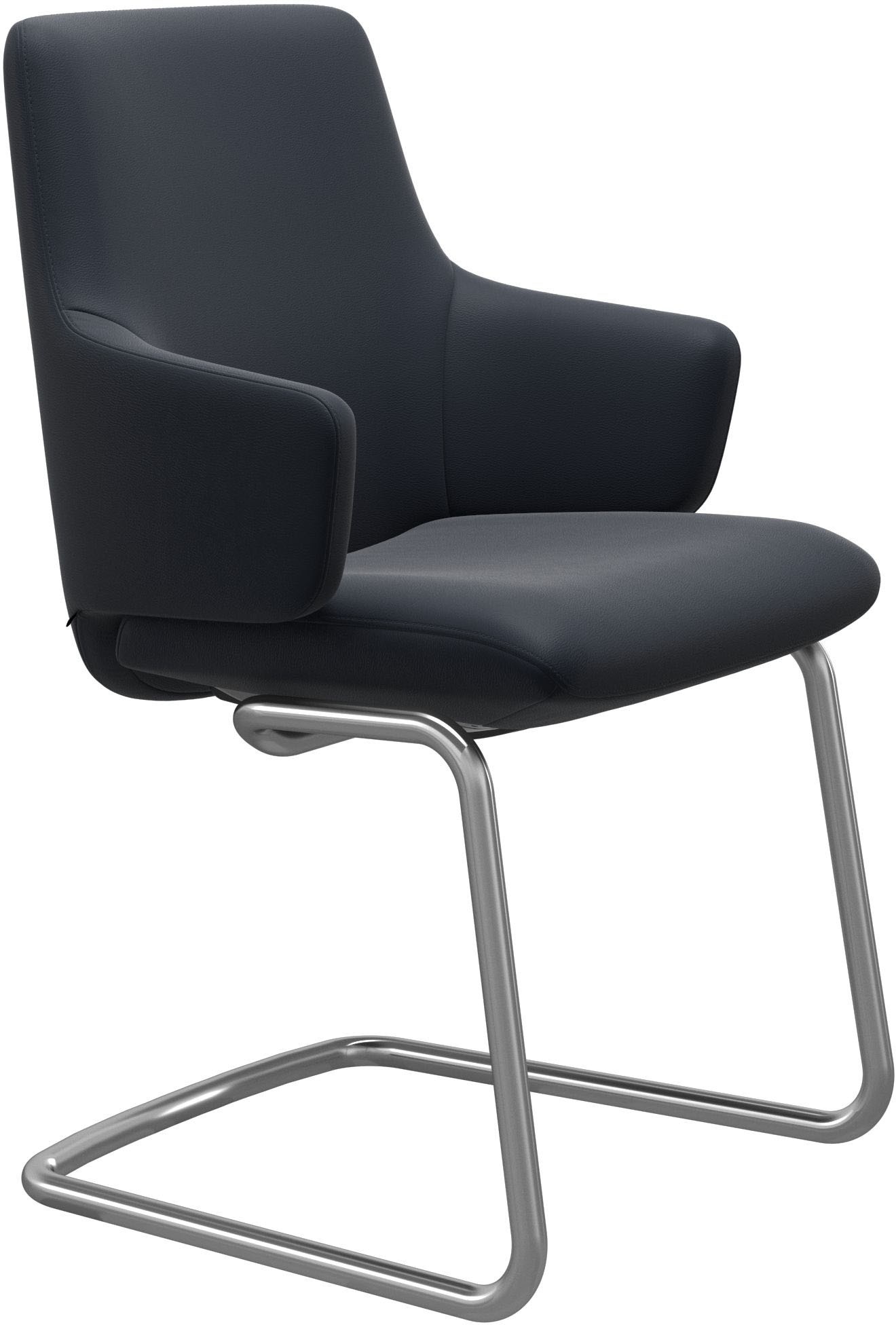 Stressless® Polsterstuhl »Laurel«, Leder PALOMA, Low Back mit Armlehne, Größe L, mit Beinen aus Stahl in Schwarz matt