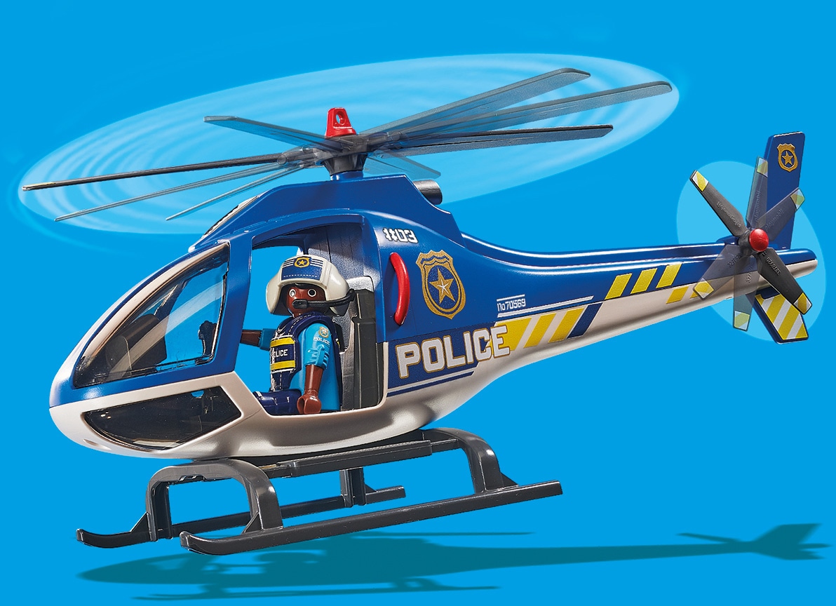 Playmobil® Konstruktions-Spielset »Polizei-Hubschrauber: Fallschirm-Verfolgung (70569), My Action Heroes«, (19 St.), Made in Germany
