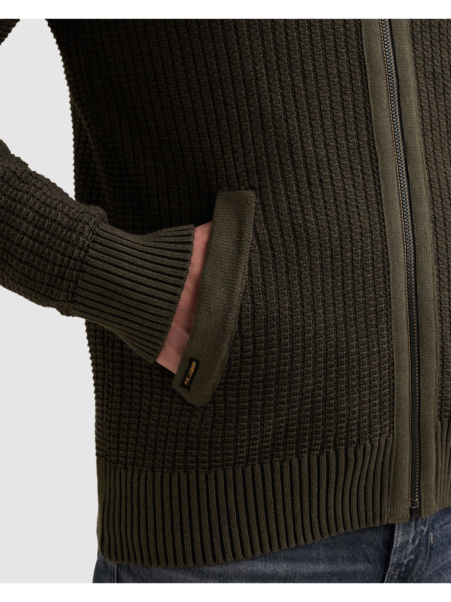 PME LEGEND Cardigan mit markanter Struktur, Baumwolle, Regular Fit