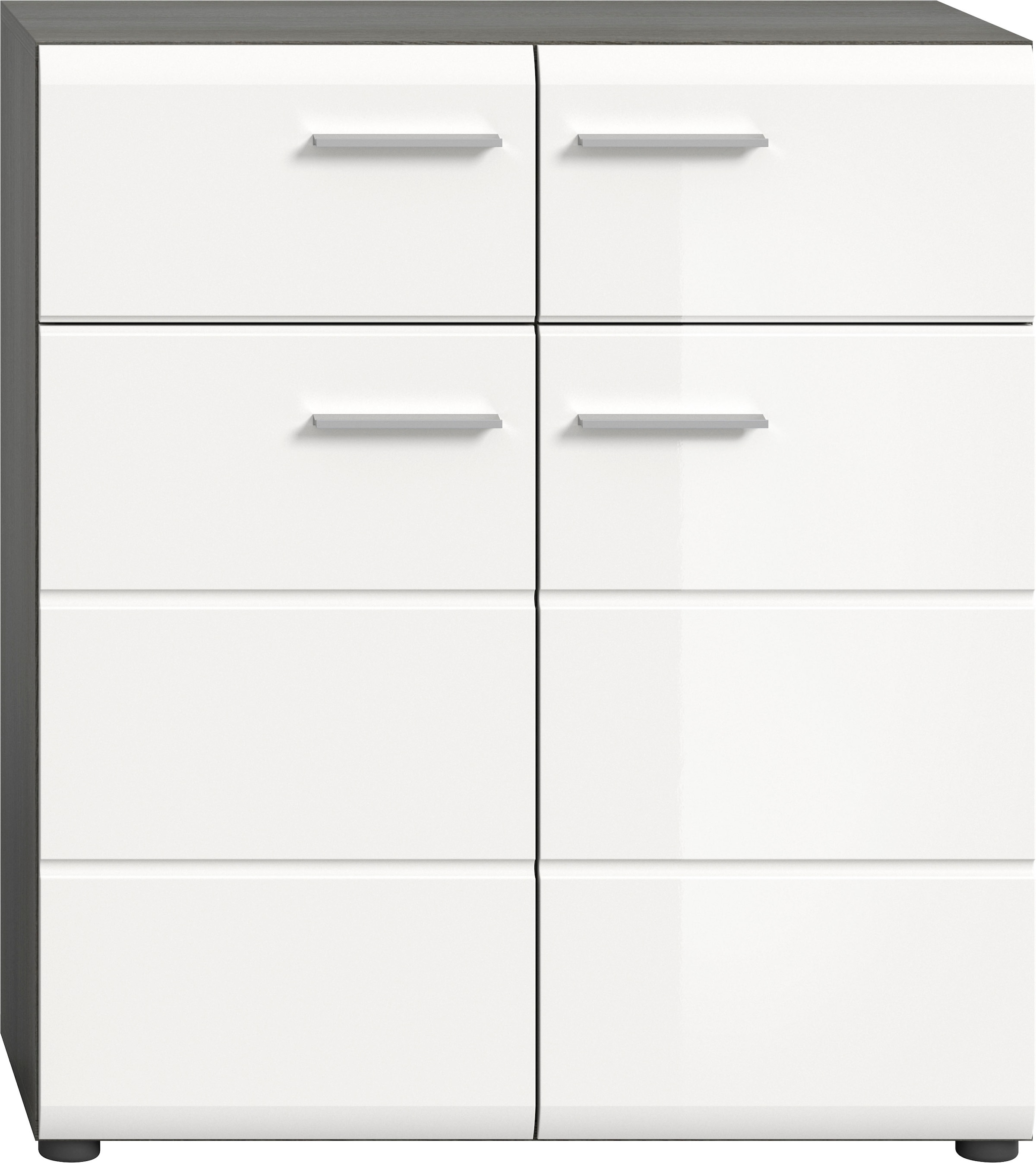INOSIGN Schuhschrank »Rumba, Breite 80 cm, Hochglanz Front, 2 Türen, 4 Einlegeböden,«, 2 Schubkästen, Schuhkommode, Kommode, Flurschrank