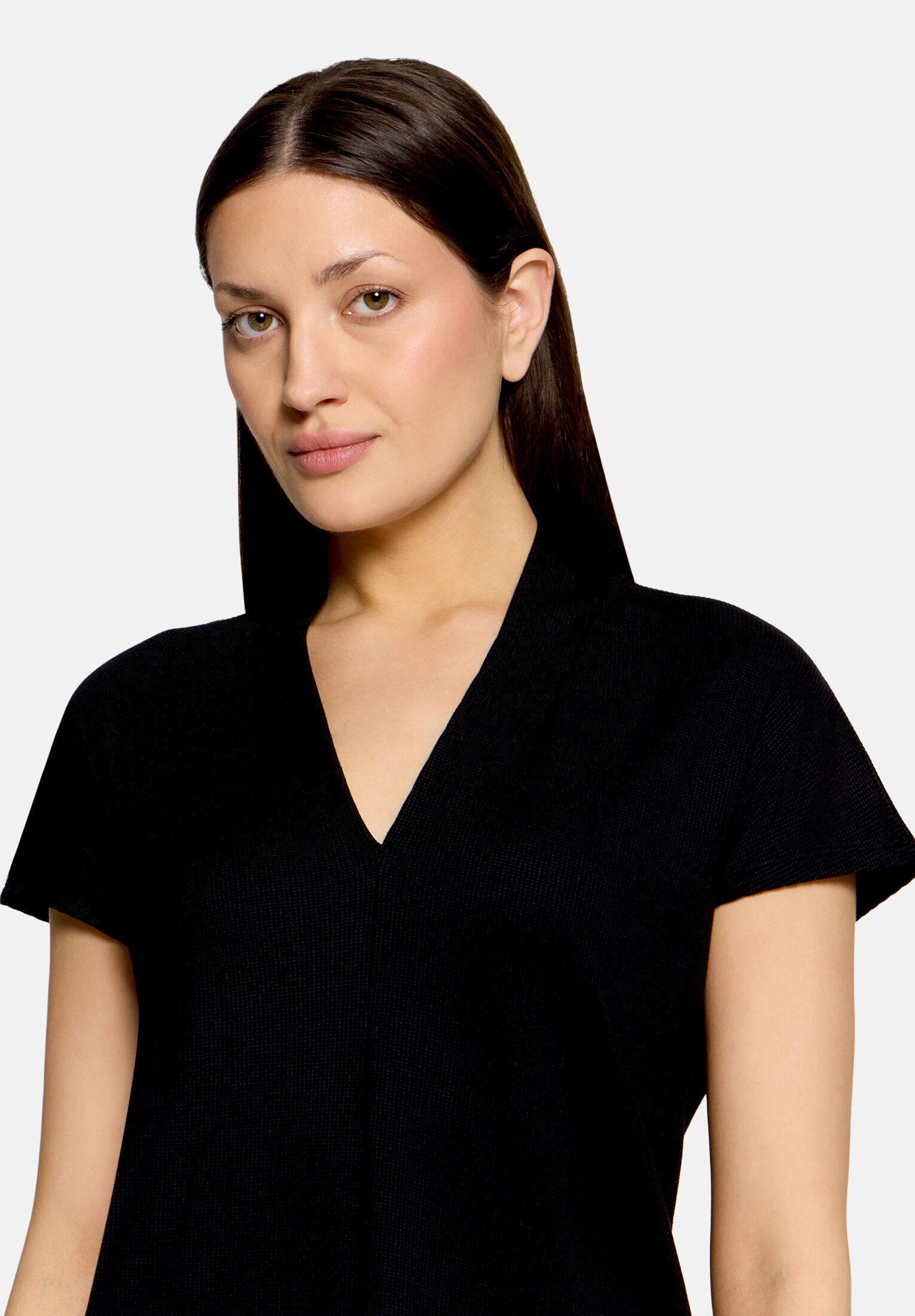 Betty&Co Kurzarmshirt »Damen mit V-Ausschnitt« 1 Struktur
