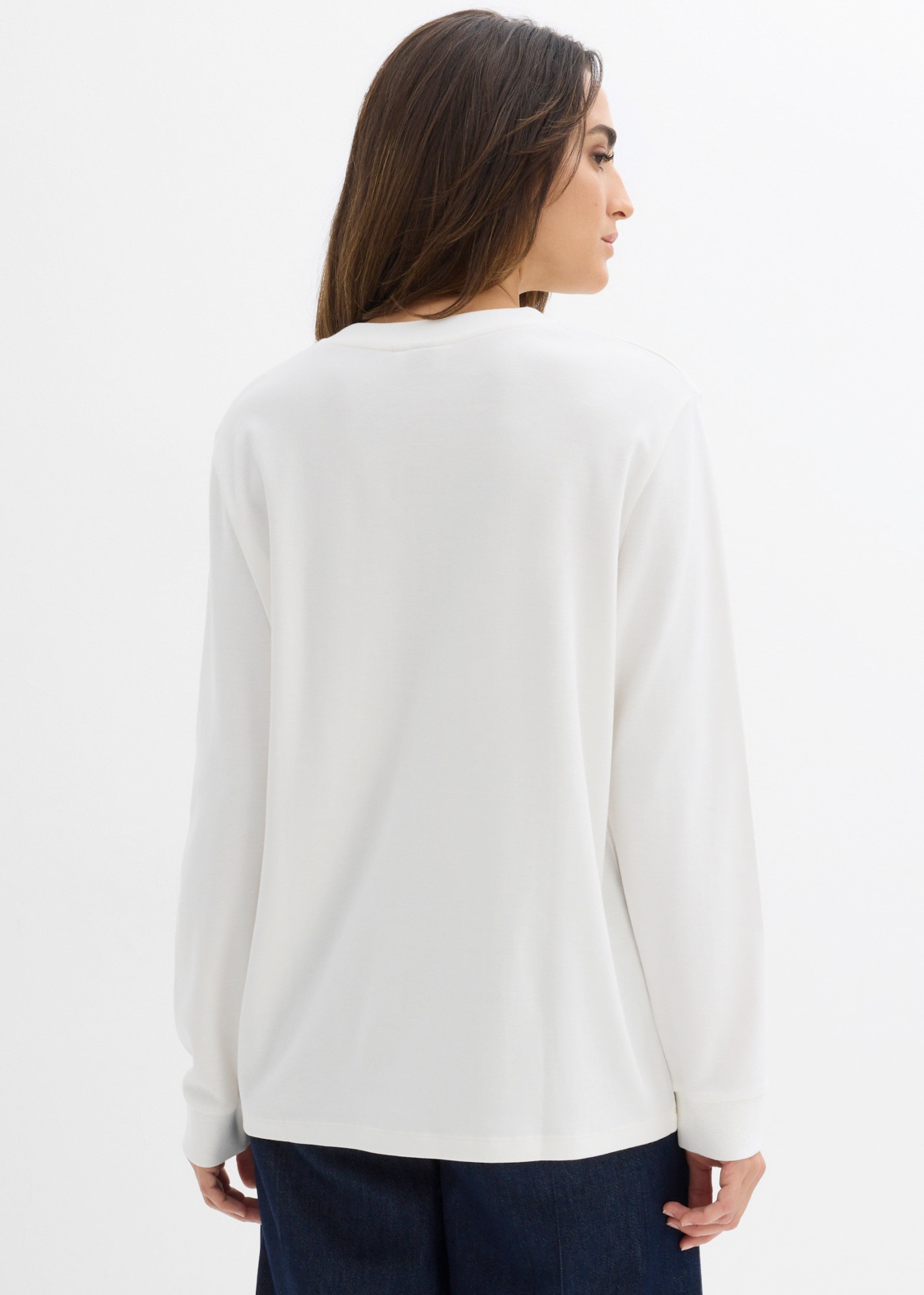 bonprix Langarmshirt Oversize-Passform, aus reiner Baumwolle, im Casual-Stil