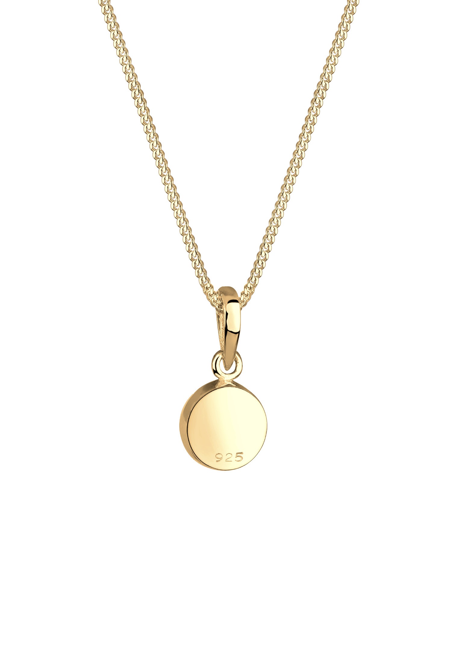 Collier ELLI Classique Pierre de Lune Rond Or Argent Massif Taille 55 3