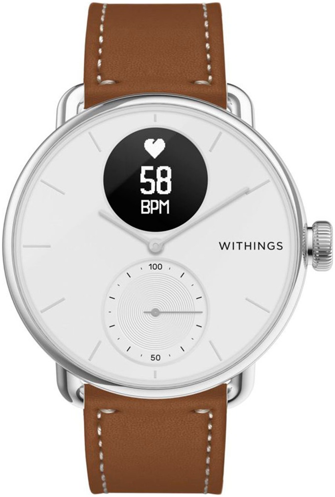 Thumbnail - Withings Smartwatch-Armband "Leather Wristband 18mm für ScanWatch Light, ScanWatch2 38mm" Steel HR 36mm, Move, Move ECG,...