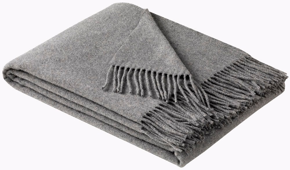 Wohndecke ESTELLA, B:130cm L:180cmanthrazit, Obermaterial: 100% Baumwolle, Wohndecken, "Monte Vigino", 100% Cashmere: Luxus pur, weich und langlebig