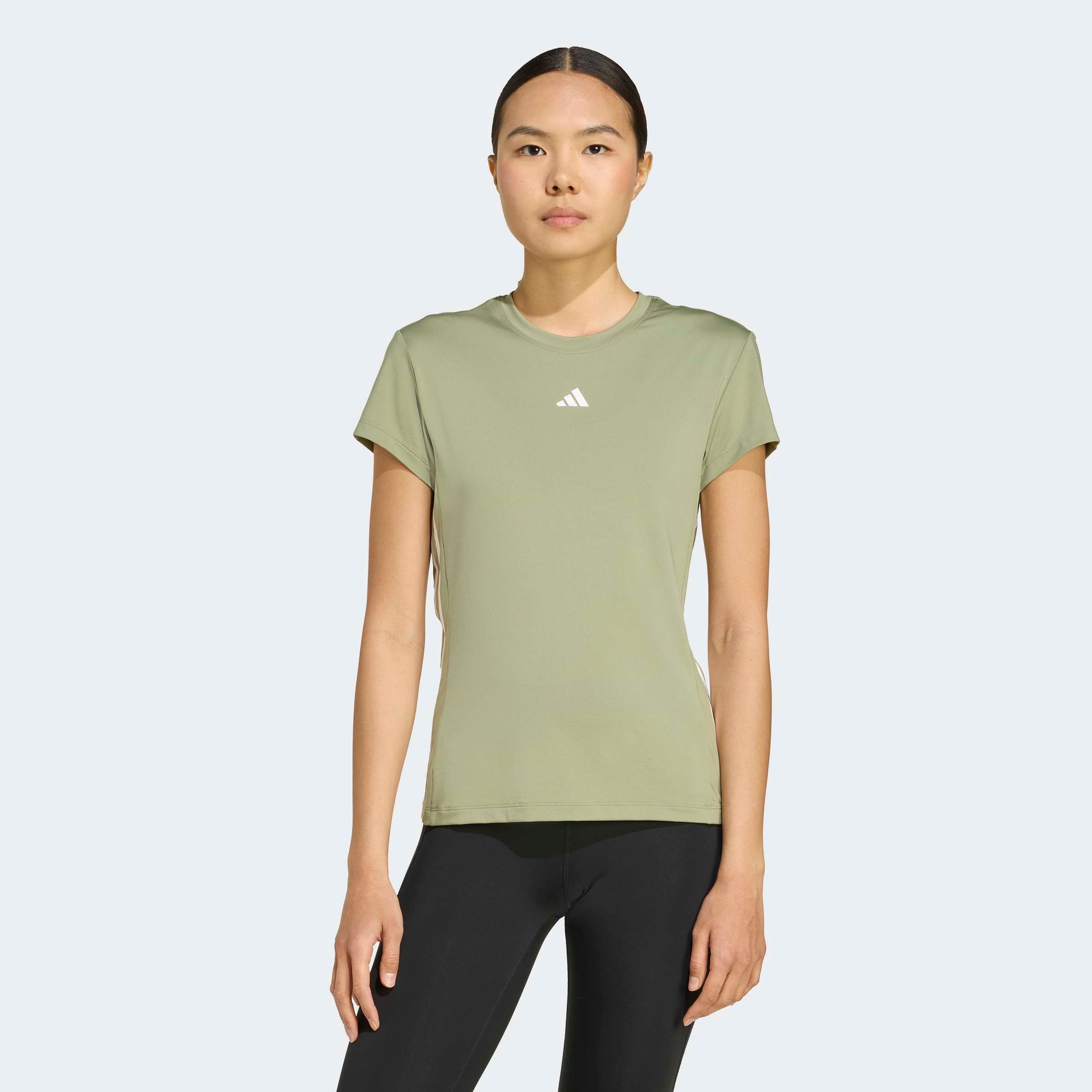 Damen T-Shirt "HYGLM T", grün, Gr. XL, ADIDAS PERFORMANCE, Obermaterial: 88% Polyester, 12% Elasthan, Shirts