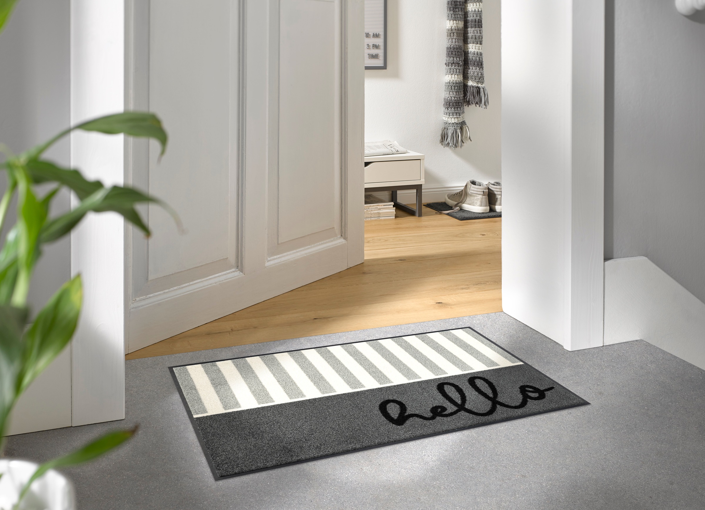 wash+dry by Kleen-Tex Fußmatte "Hello Stripes" rechteckig 7 mm Höhe günstig online kaufen