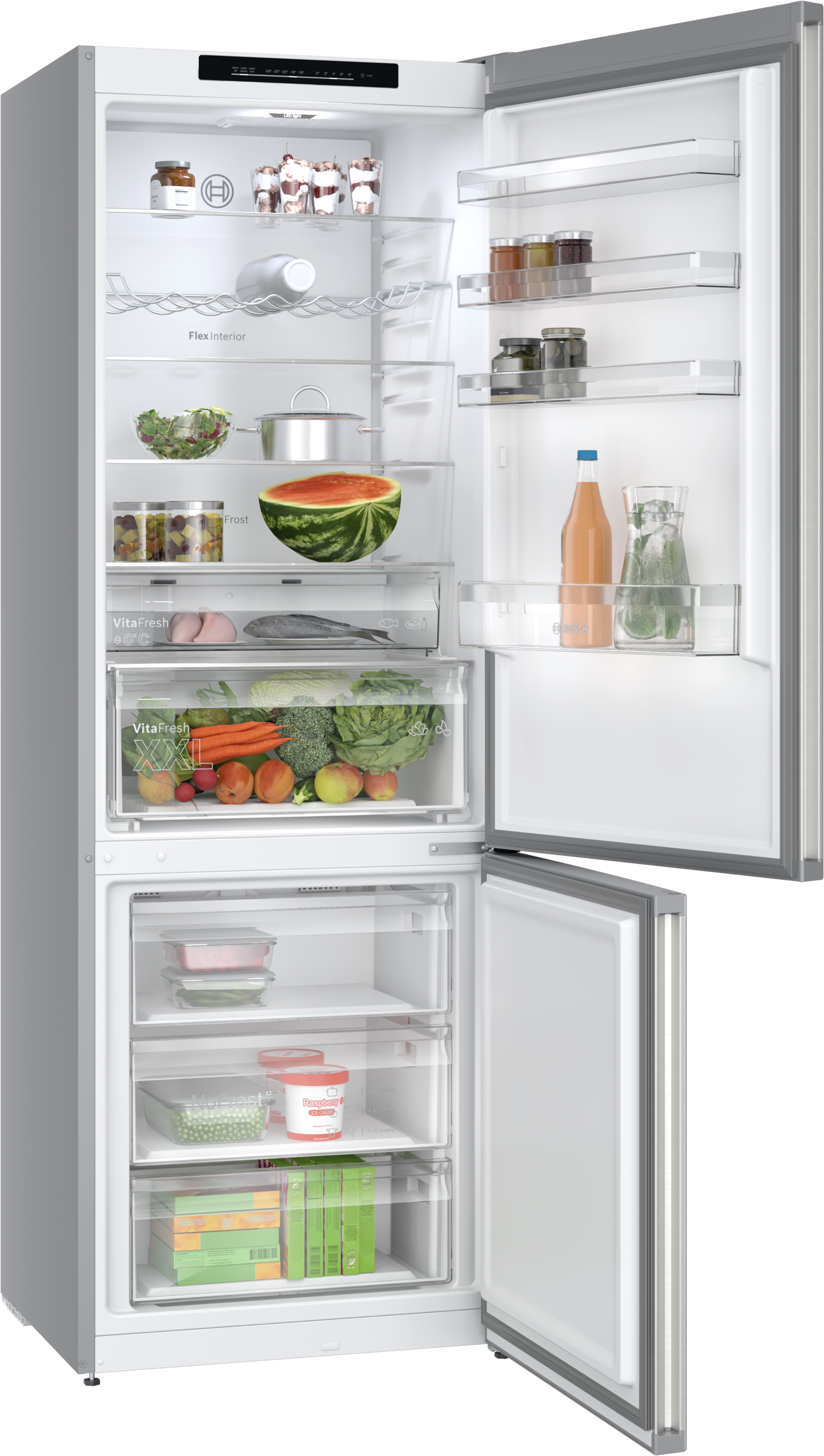 BOSCH Kühl-/Gefrierkombination Serie 4 "KGN492IAF" 203 cm hoch 70 cm breit günstig online kaufen