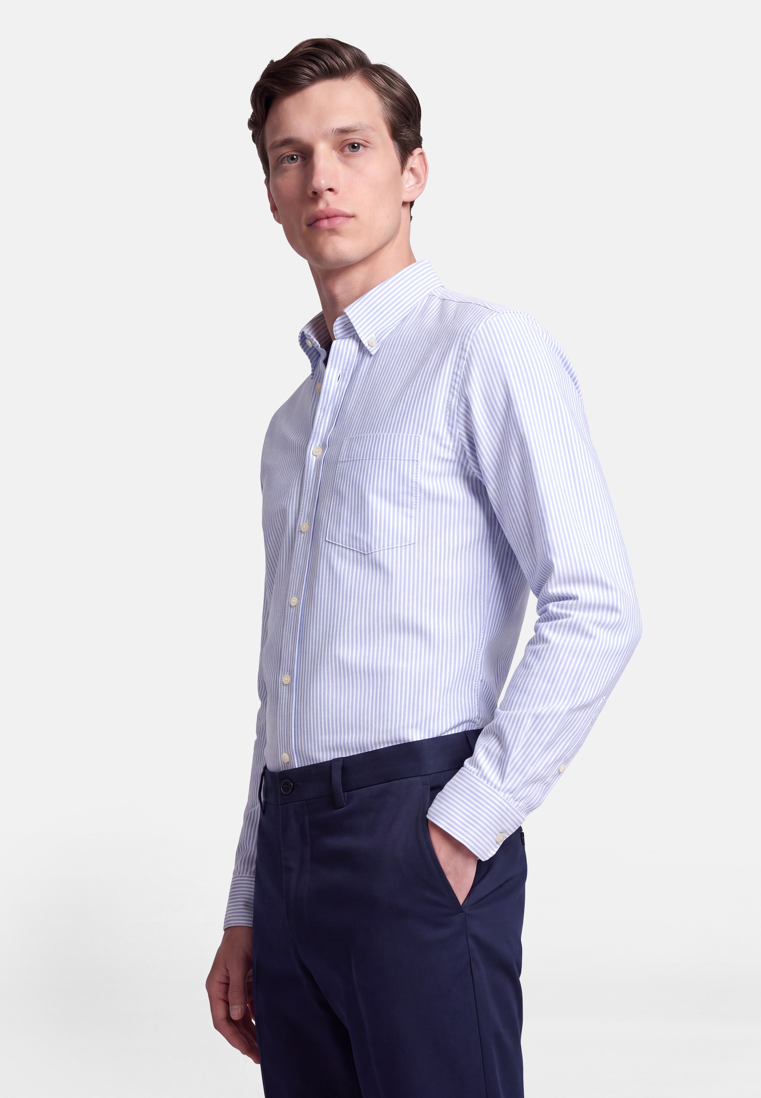 seidensticker Businesshemd Regular 1/1 Button-Down-Kragen Gestreift