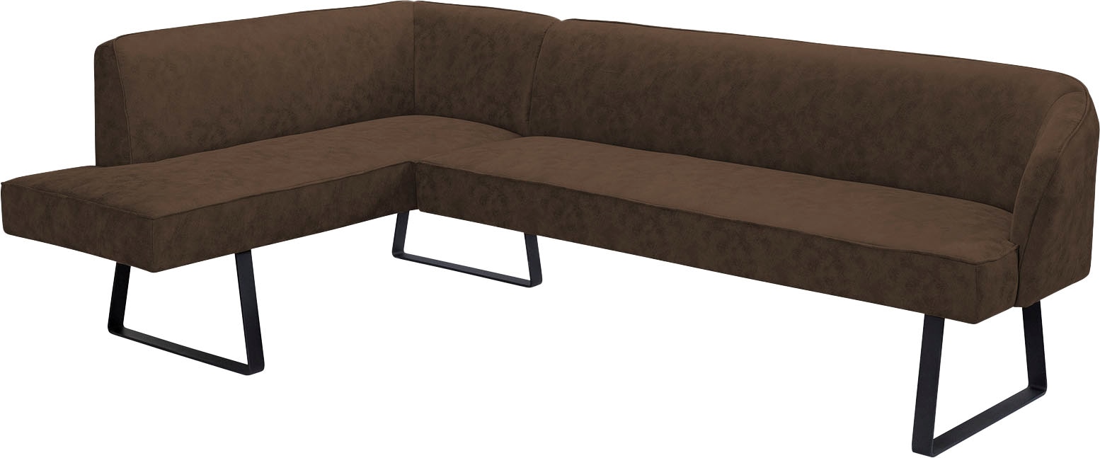 exxpo - sofa fashion Eckbank »Americano«, mit Keder und Metallfüßen, Bezug in verschiedenen Qualitäten