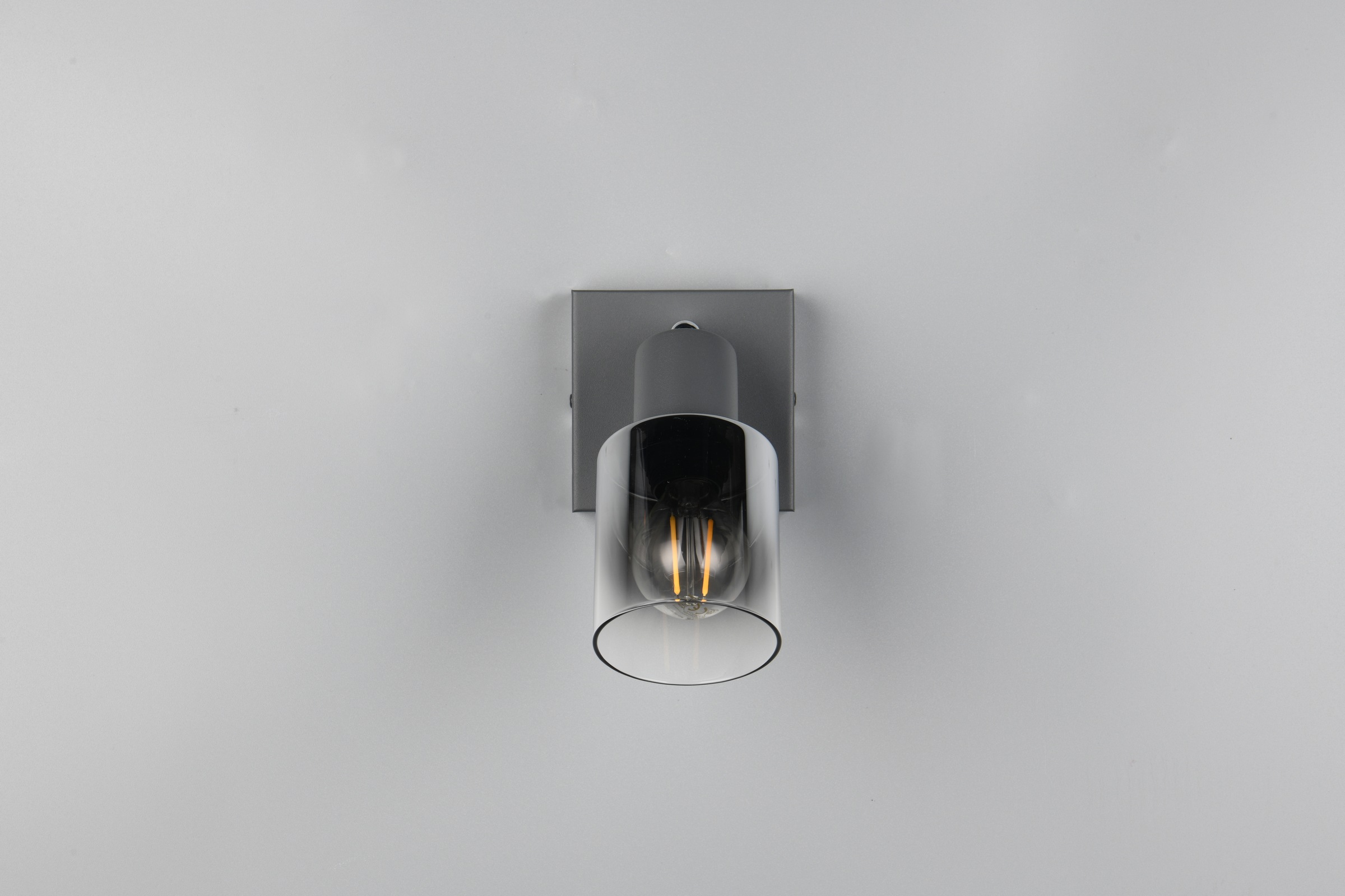 REALITY Leuchten Deckenstrahler »CADIZ, Spot 1-flammig, exkl 1xE14 max 10W, Glas anthrazit, verspiegelt«, 1 flammig, Leuchtmittel E14 | Leuchtmittel wechselbar, verstellbarer Spot als Wandstrahler oder Deckenstrahler mit Glasschirm