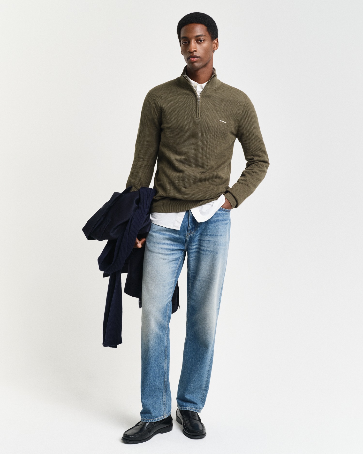 Gant Troyer »COTTON PIQUE HALF ZIP«, mit Piqué-Struktur