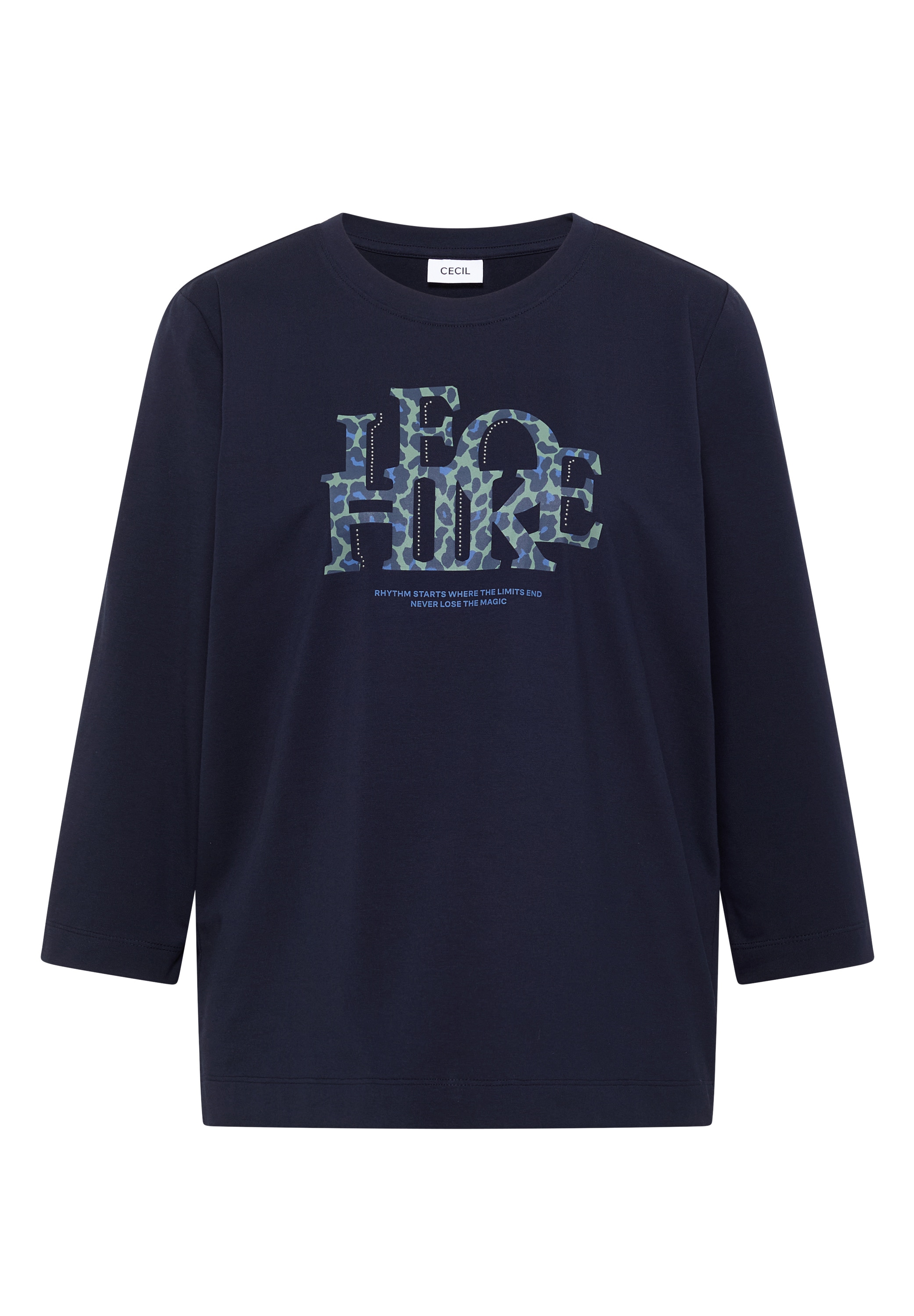 Cecil 3/4-Arm-Shirt mit Elasthananteil, Print im Animal-Look, Rundhals