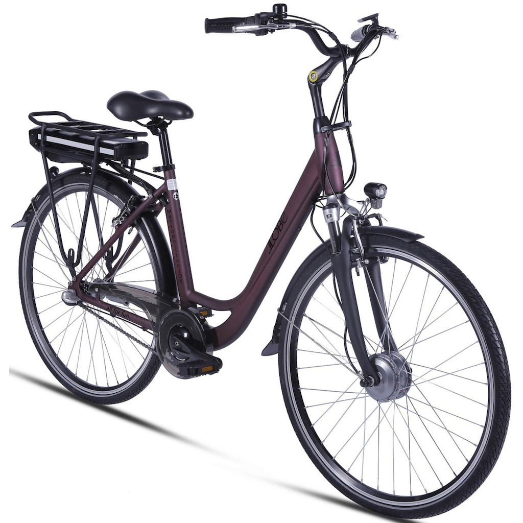 LLobe E-Bike »Metropolitan JOY rot 8 Ah«, 3 Gang, Frontmotor 250 W