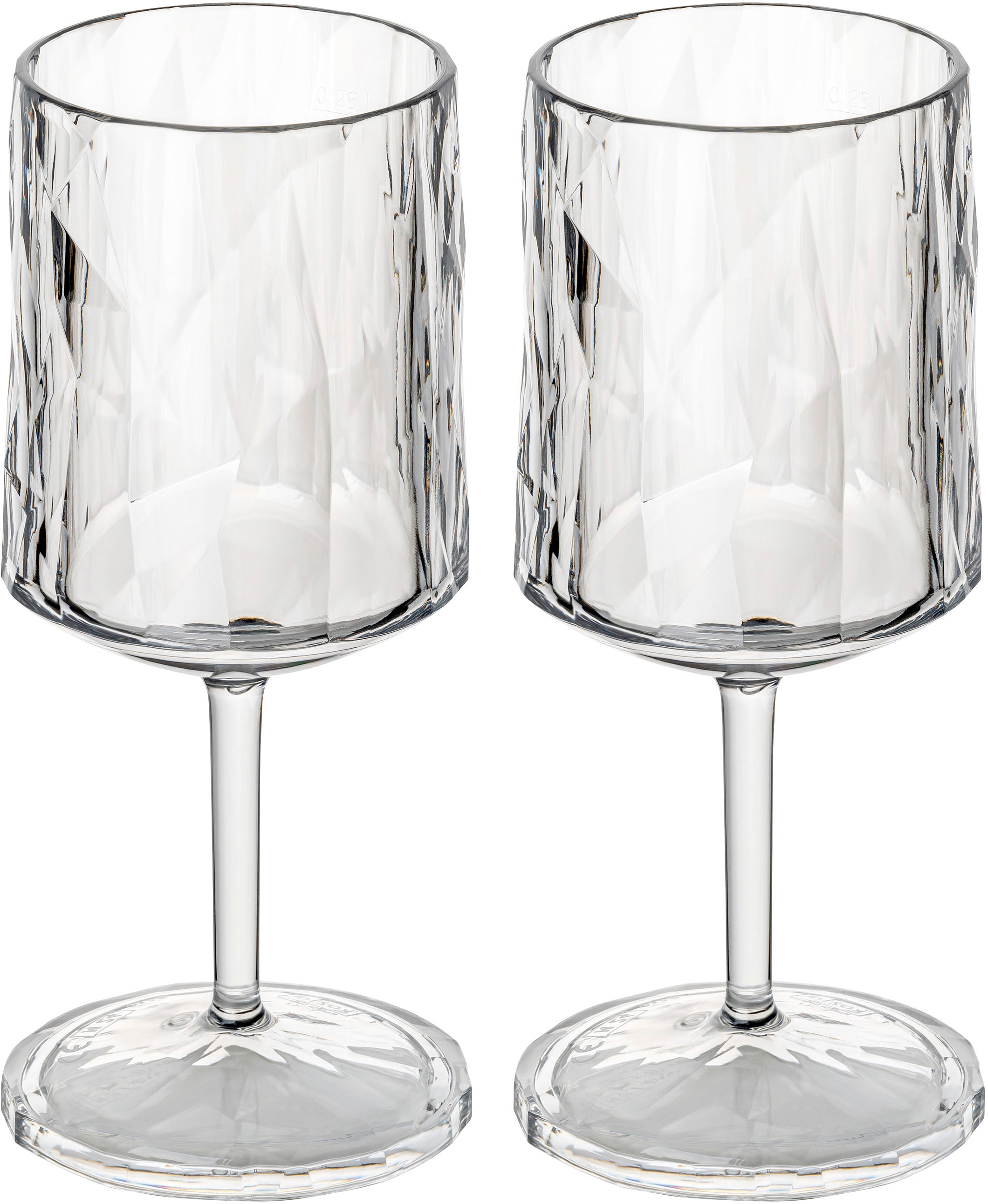 KOZIOL Weinglas "Superglas CLUB No. 21", (Set, 2 tlg.), spülmaschinengeeignet, melaminfrei, 250 ml, 2-teilig