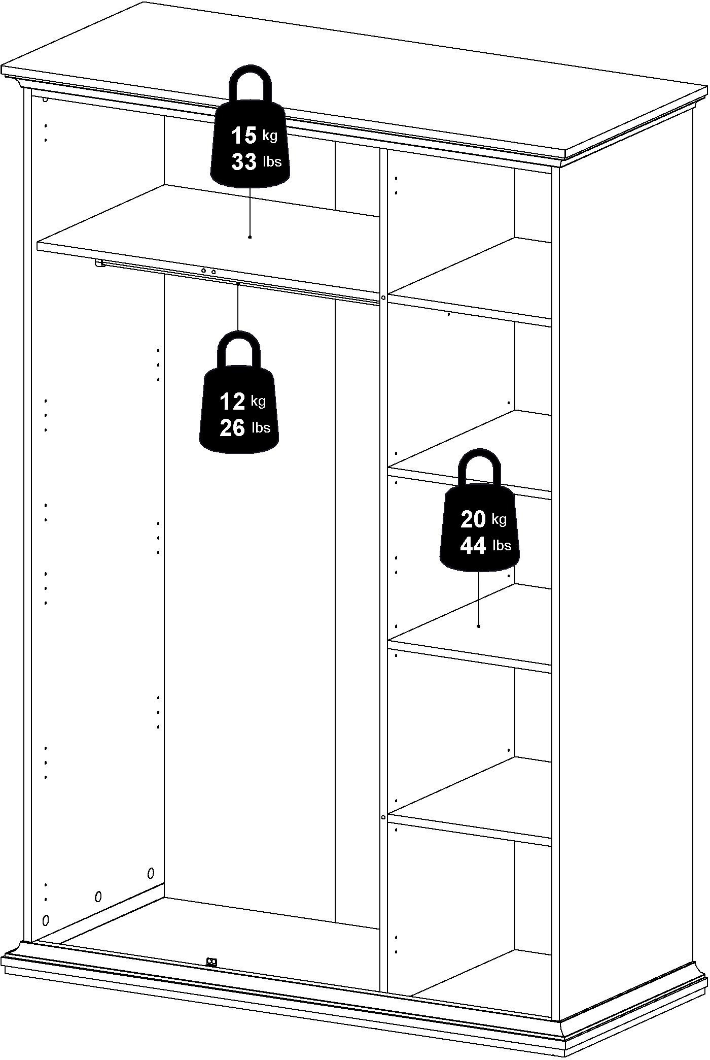 Home affaire Drehtürenschrank »Paris«, im Landhaus-Stil aus schönem Holzfurnier, Höhe 200,5 cm (4 türig)