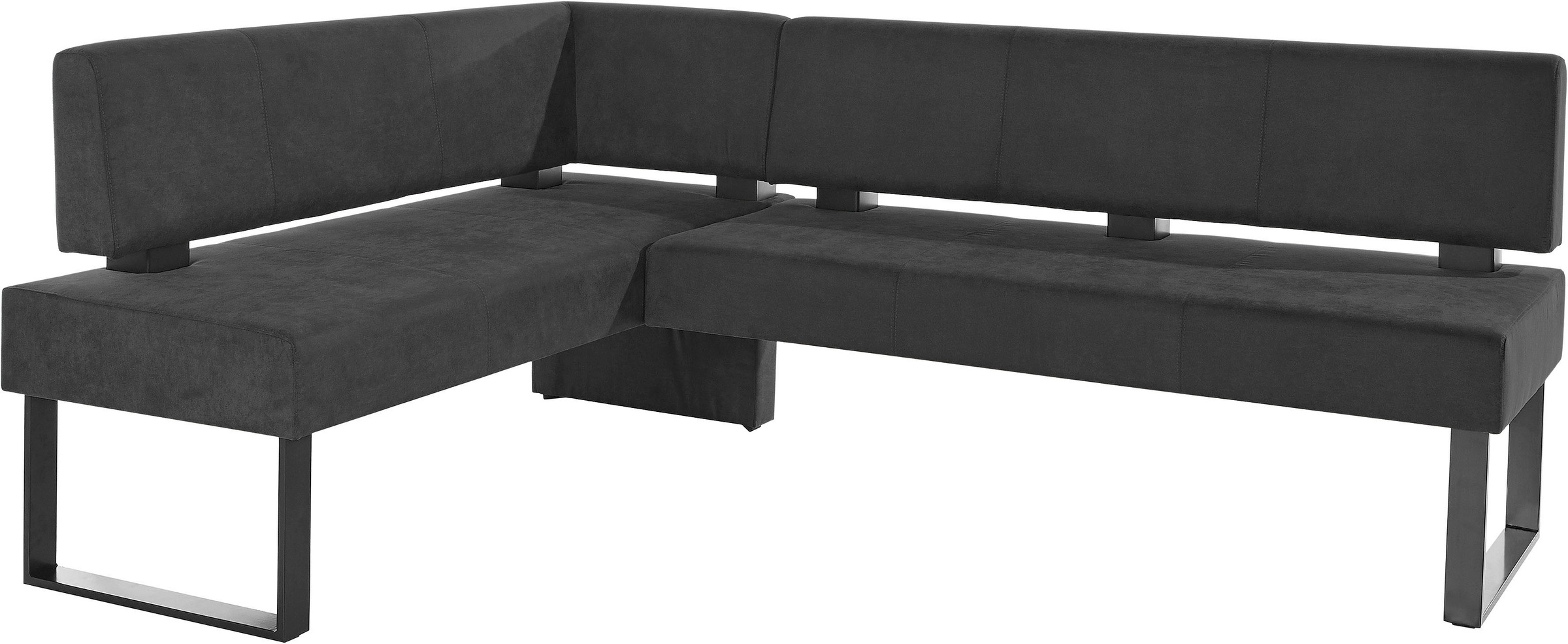 Eckbank OTTO HOME "Oliver mit Metallgestell, Küchenbank", schwarz (schwarz, schwarz), B:200cm H:89cm T:160cm, Holzwerkstoff, Massivholz, Polyester, Sitzbänke, Eckbank, verschiedene Bezüge Cord Esszimmerbank OTTOs Choice