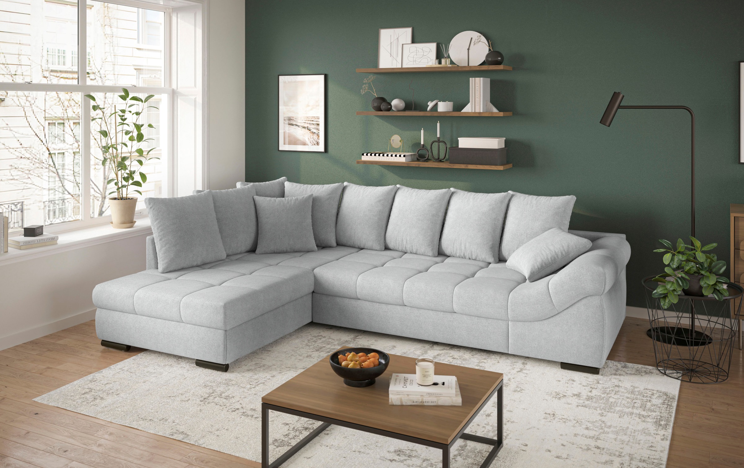 Mr. Couch Ecksofa "Pietro, L-Form, mit Bett, wahlweise mit Kaltschaum" mit günstig online kaufen