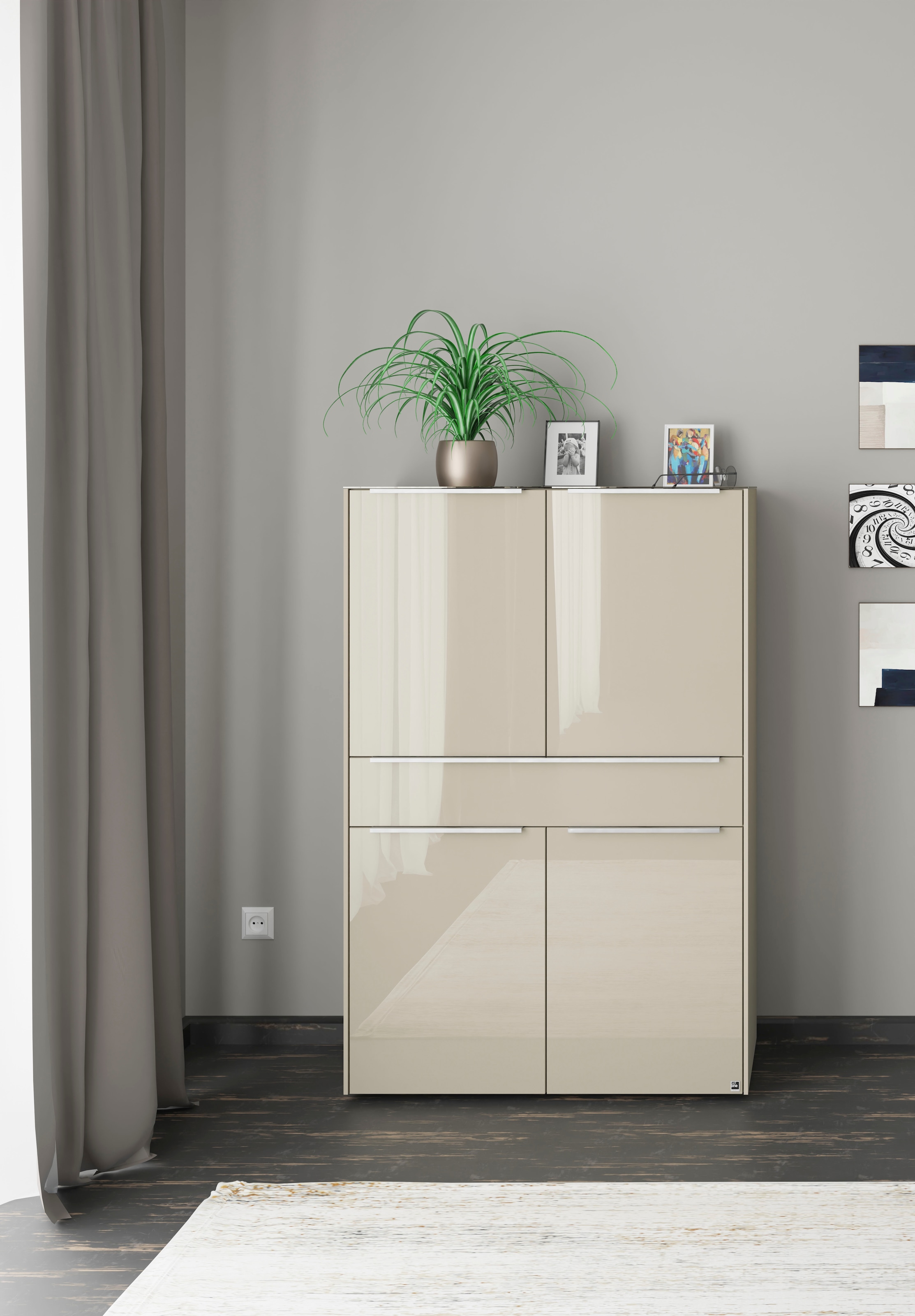 set one by Musterring Highboard "Reno" 1 Stk. tlg. Mit Gleitern und in verschiedenen Farben erhältlich
