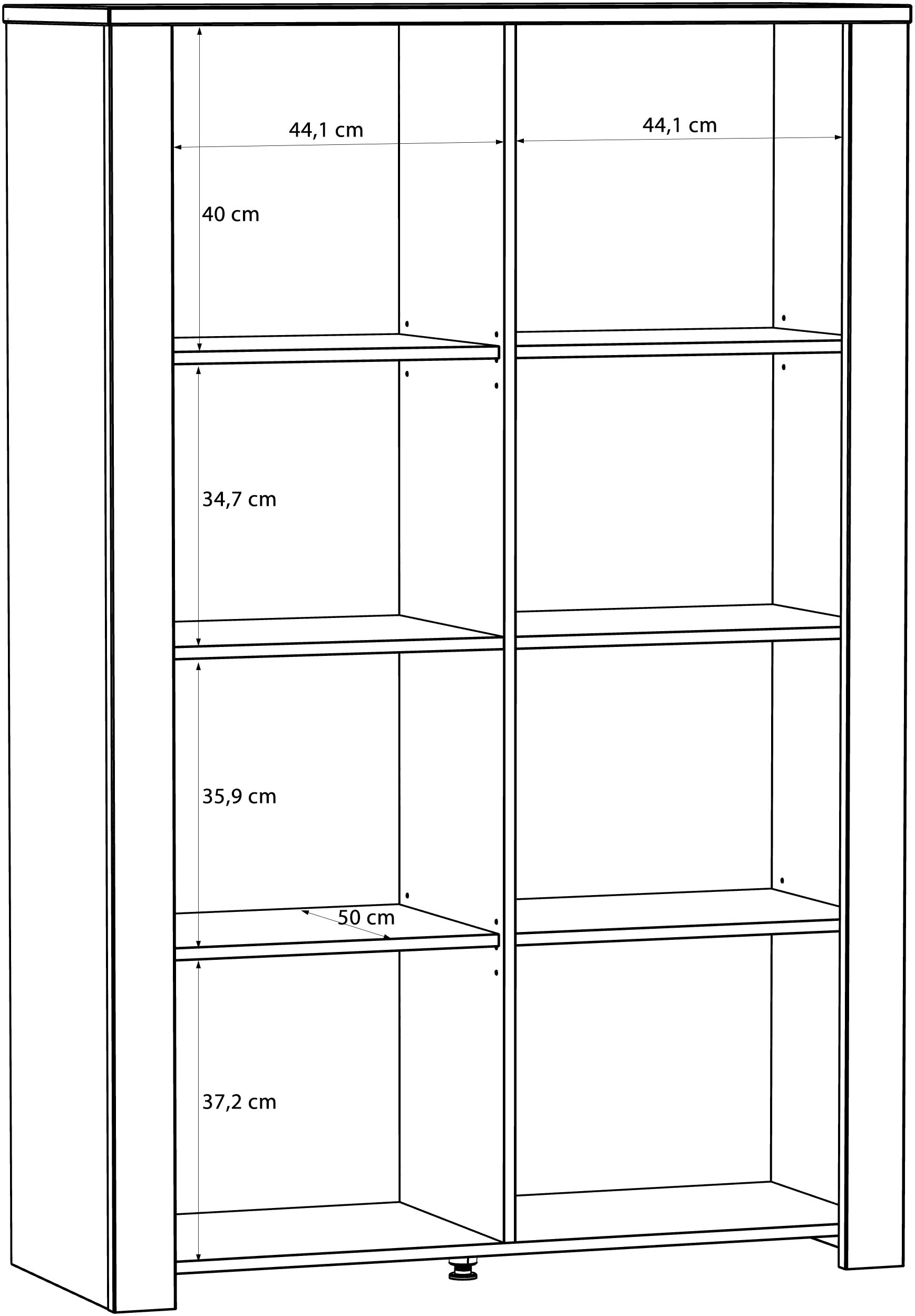 FORTE Highboard »Bohol, Vitrine mit Glastüre, viel Stauraum« B/H/T 106,4/160,6/42 cm Beleuchtung optional bestellbar