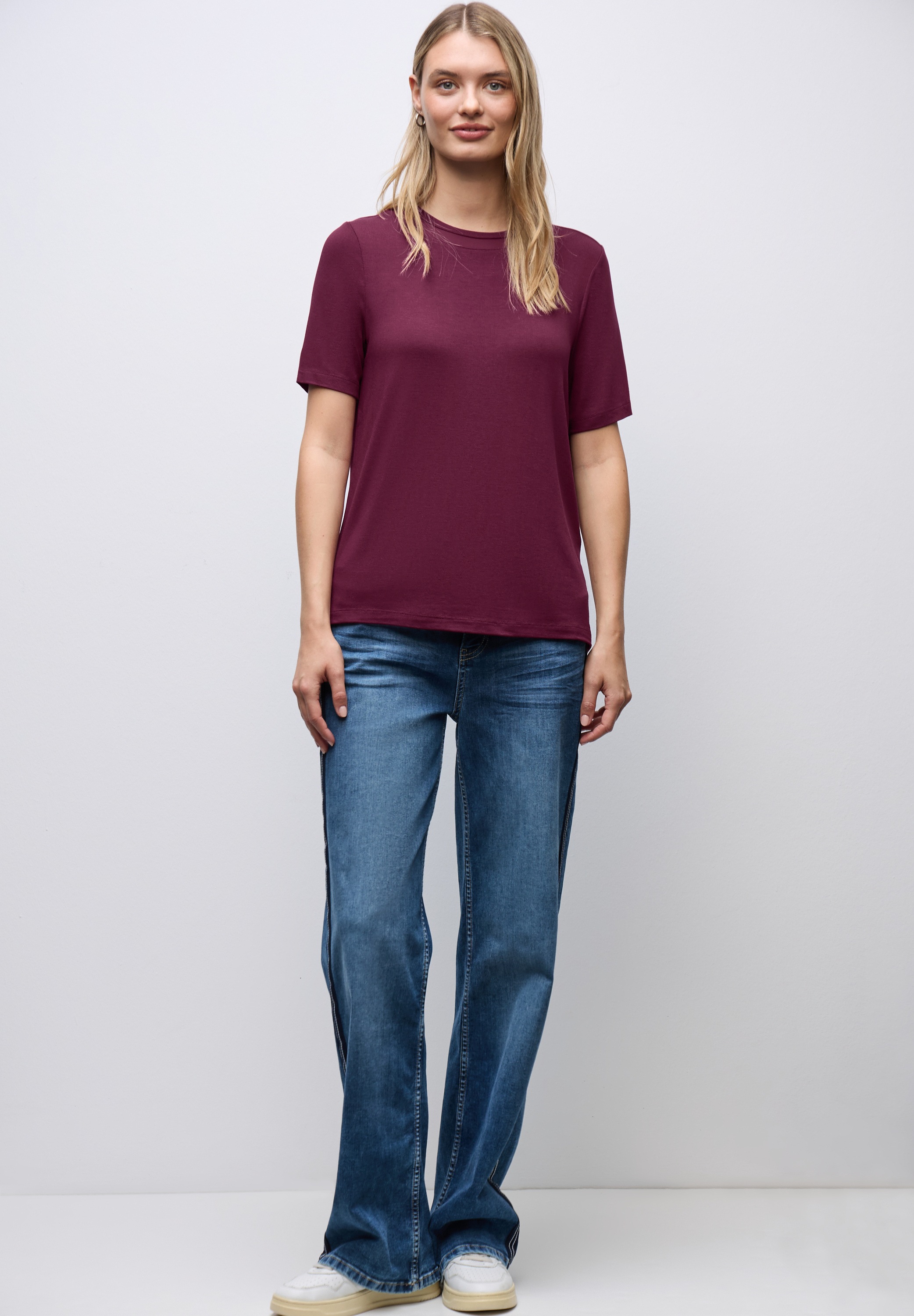 STREET ONE T-Shirt aus strecthigem Viskosematerial