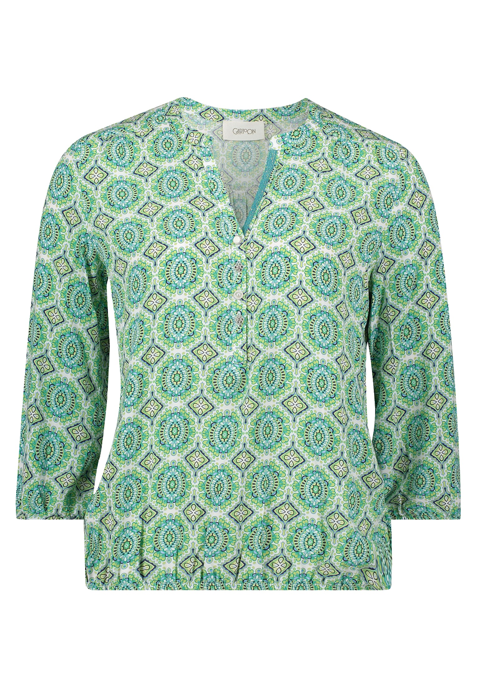 Cartoon Schlupfbluse "Cartoon Damen Casual-Bluse mit Muster" günstig online kaufen