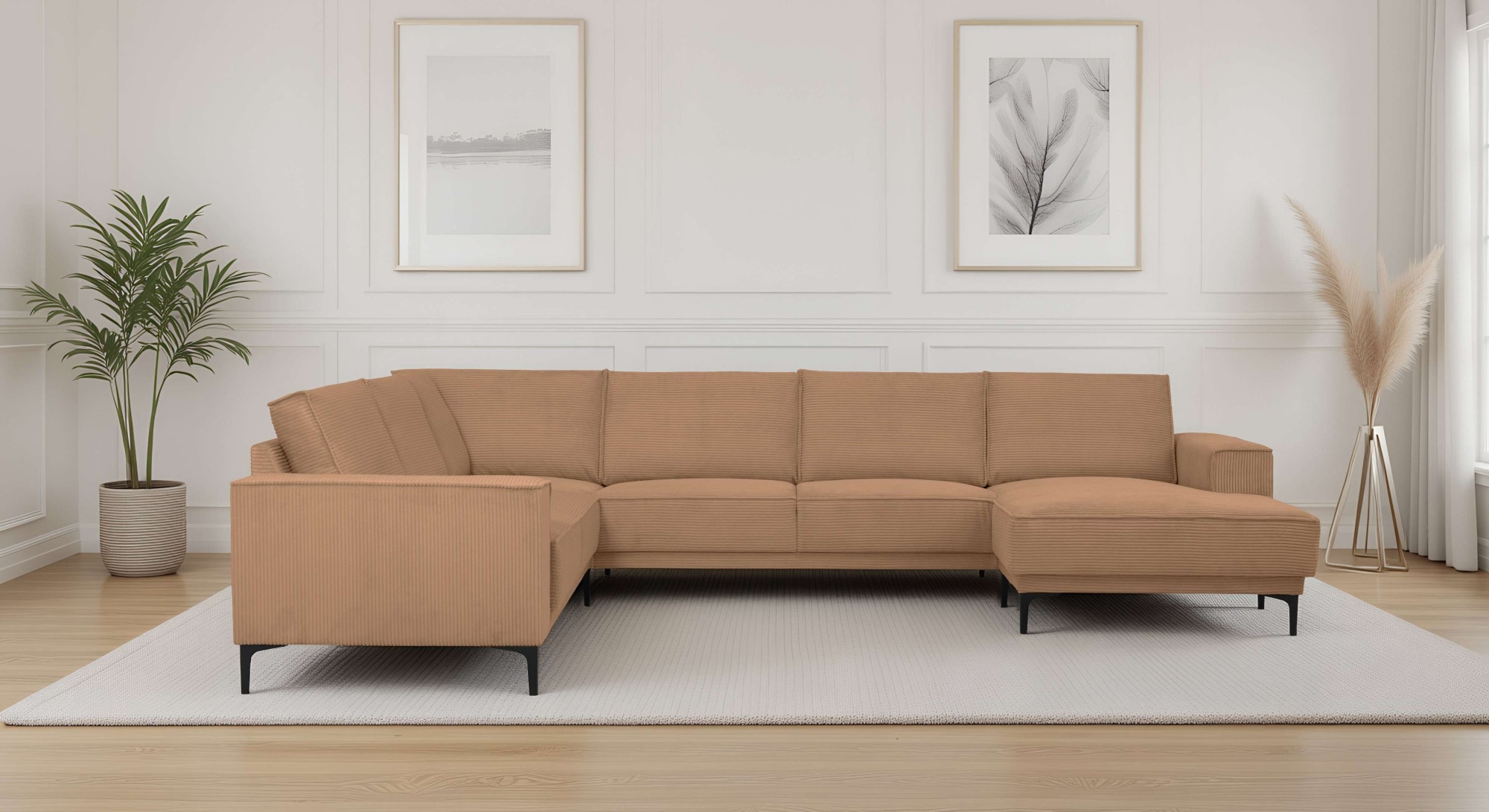 PLACES OF STYLE Wohnlandschaft "XXL Sofa Oland, Struktur, Flachgewebe, Luxu günstig online kaufen