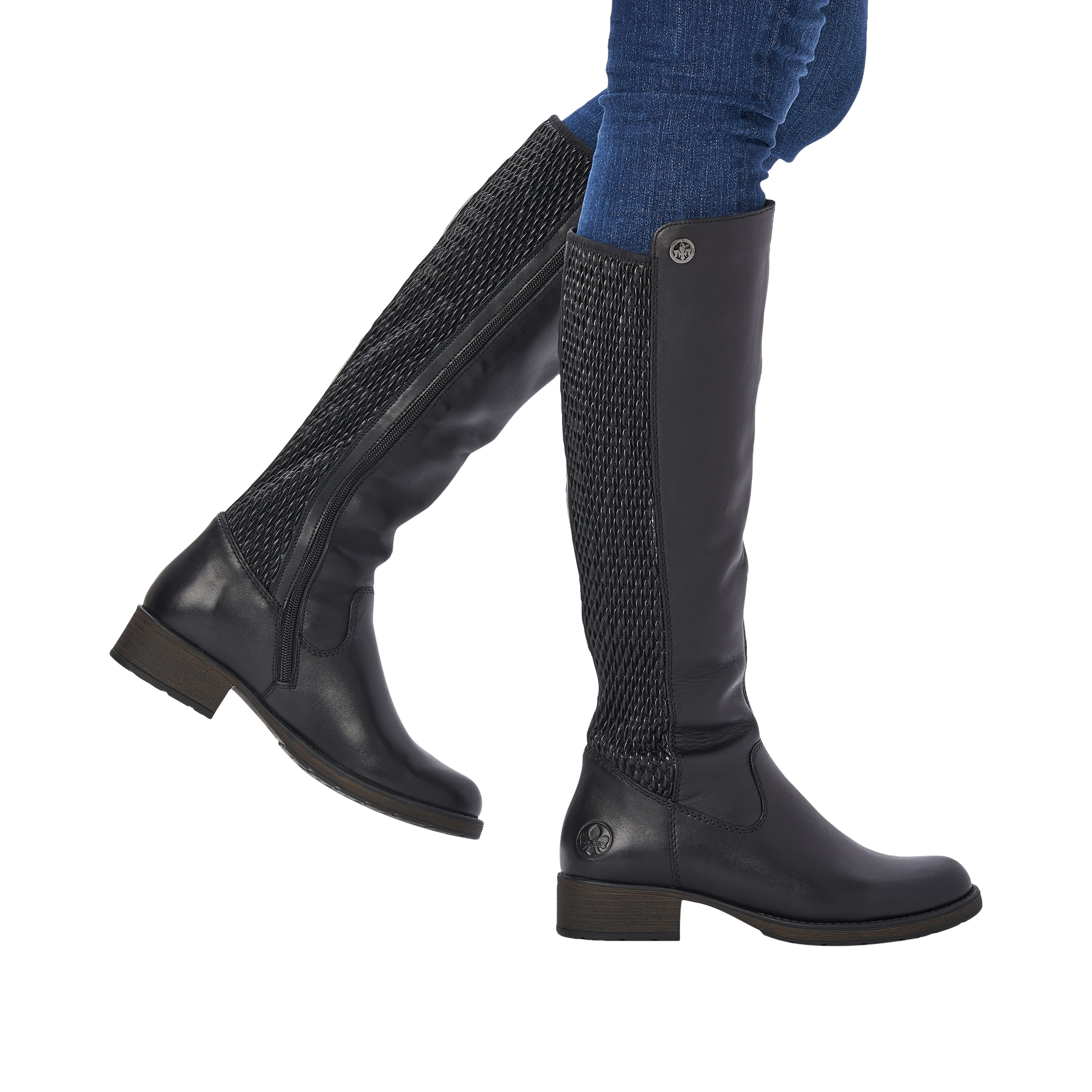 Rieker Stiefel  Langschaftstiefel mit Stretch am Schaft, Blockabsatz
