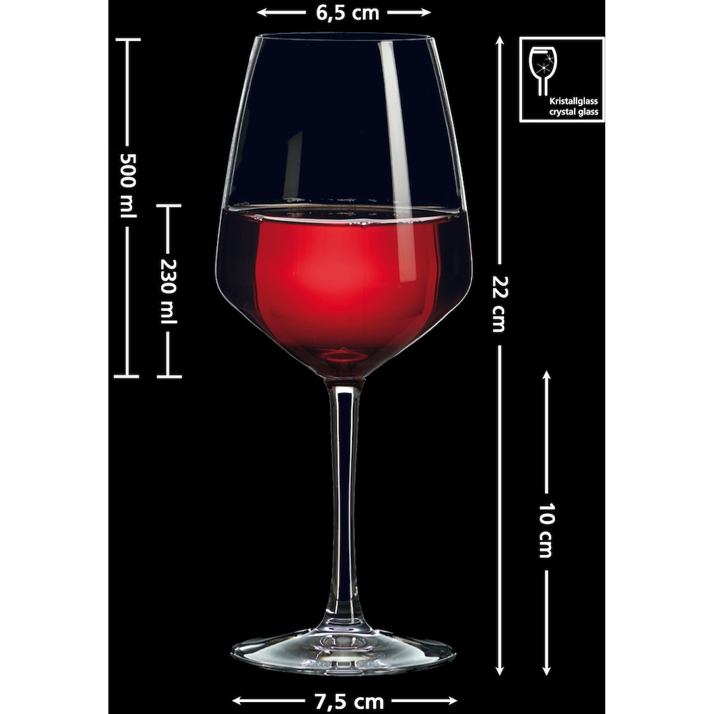 Ritzenhoff & Breker Rotweinglas »Mambo«, (Set, 4 tlg., 4 Rotweingläser, je 500 ml)