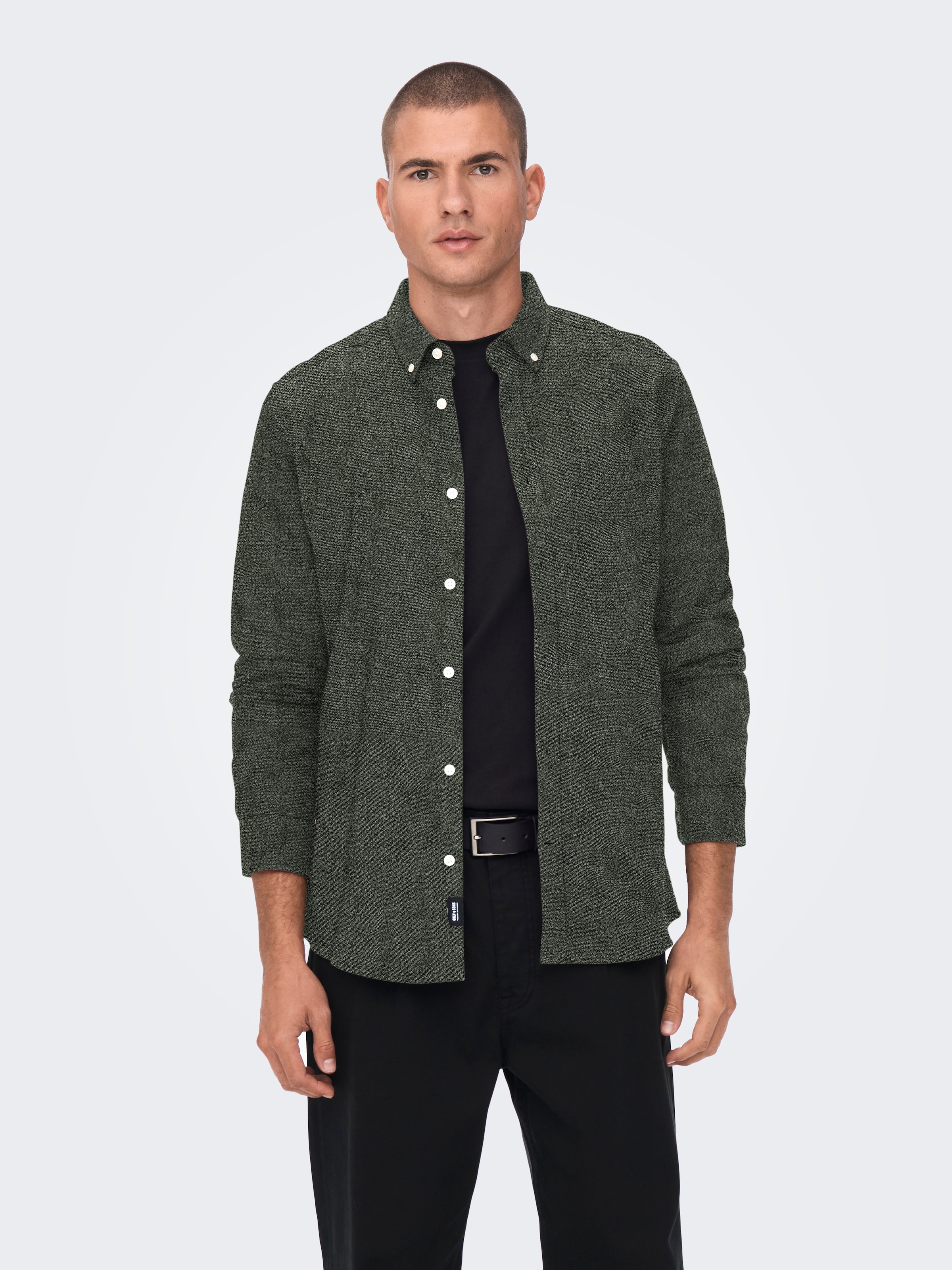 ONLY & SONS Langarmhemd "ONSNIKOLA LS MELANGE SHIRT OTL" günstig online kaufen
