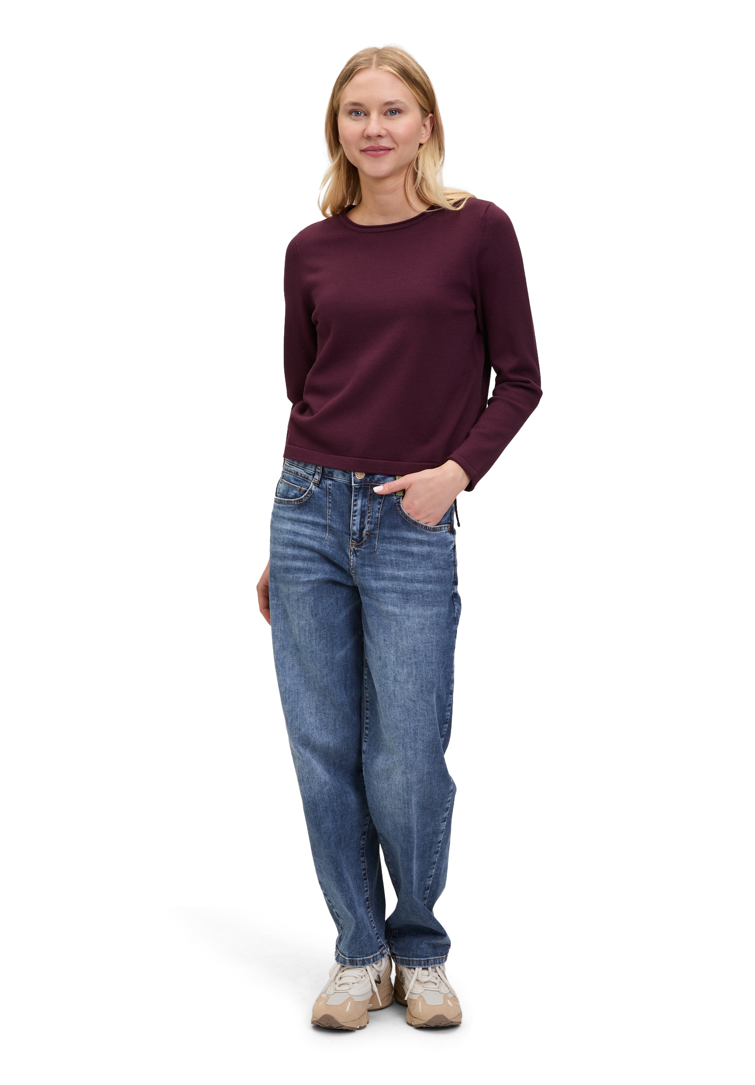 Cartoon Strickpullover »Cartoon Damen Strickpullover mit Rundhalsausschnitt«, (1 tlg.)