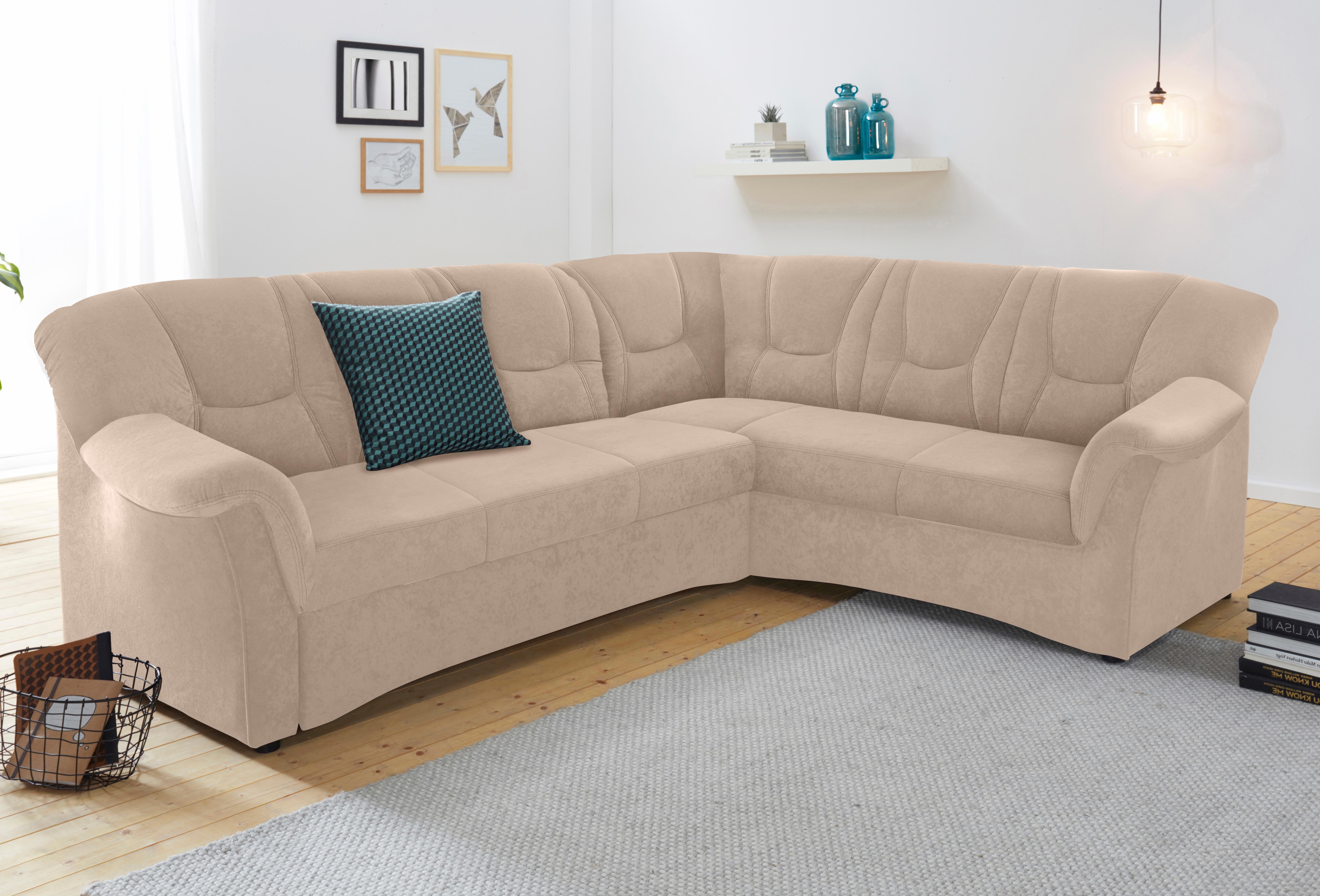 DOMO collection 1100000002199 "SARAFINA 240x190 cm, auch mit Federkern für mehr Sitzkomfort" whlw. mit Bettfunktion, elegantes Design, L-Form