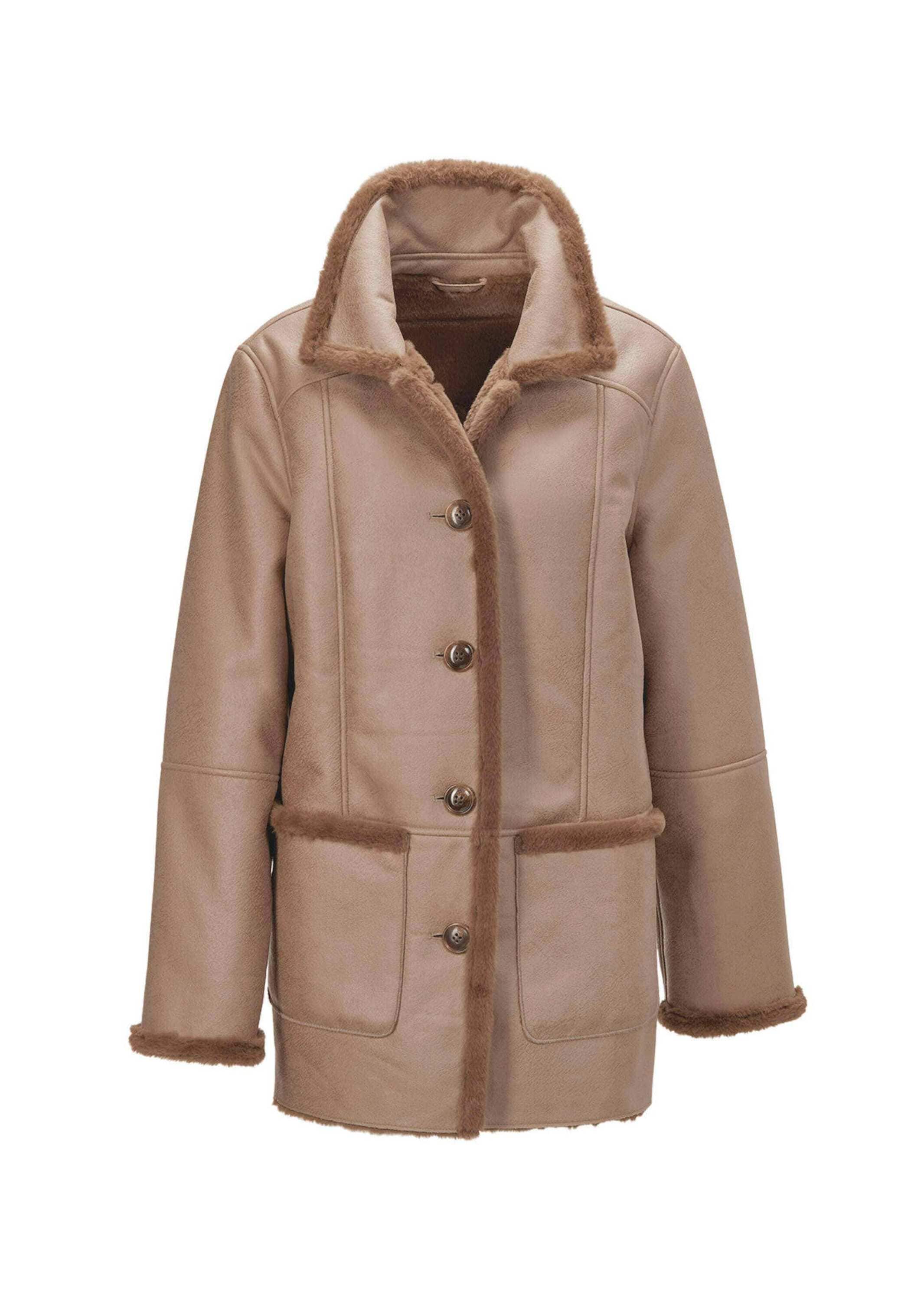 GOLDNER Kurzjacke "Kuschelige Longjacke in Lederoptik" Schöne Lederoptik günstig online kaufen