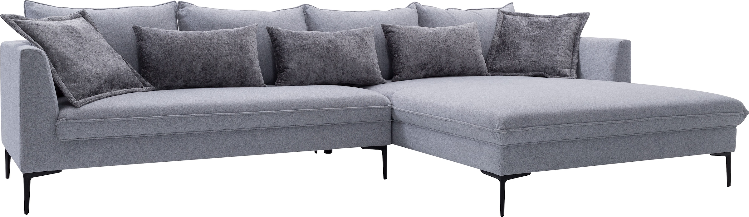 exxpo - sofa fashion Ecksofa »Piazza, elegant und edel, Designsofa mit tollem Sitzkomfort,«, (2 St.), Longchair Ecke in hochwertiger Verarbeitung, Stellmaße 321x187cm