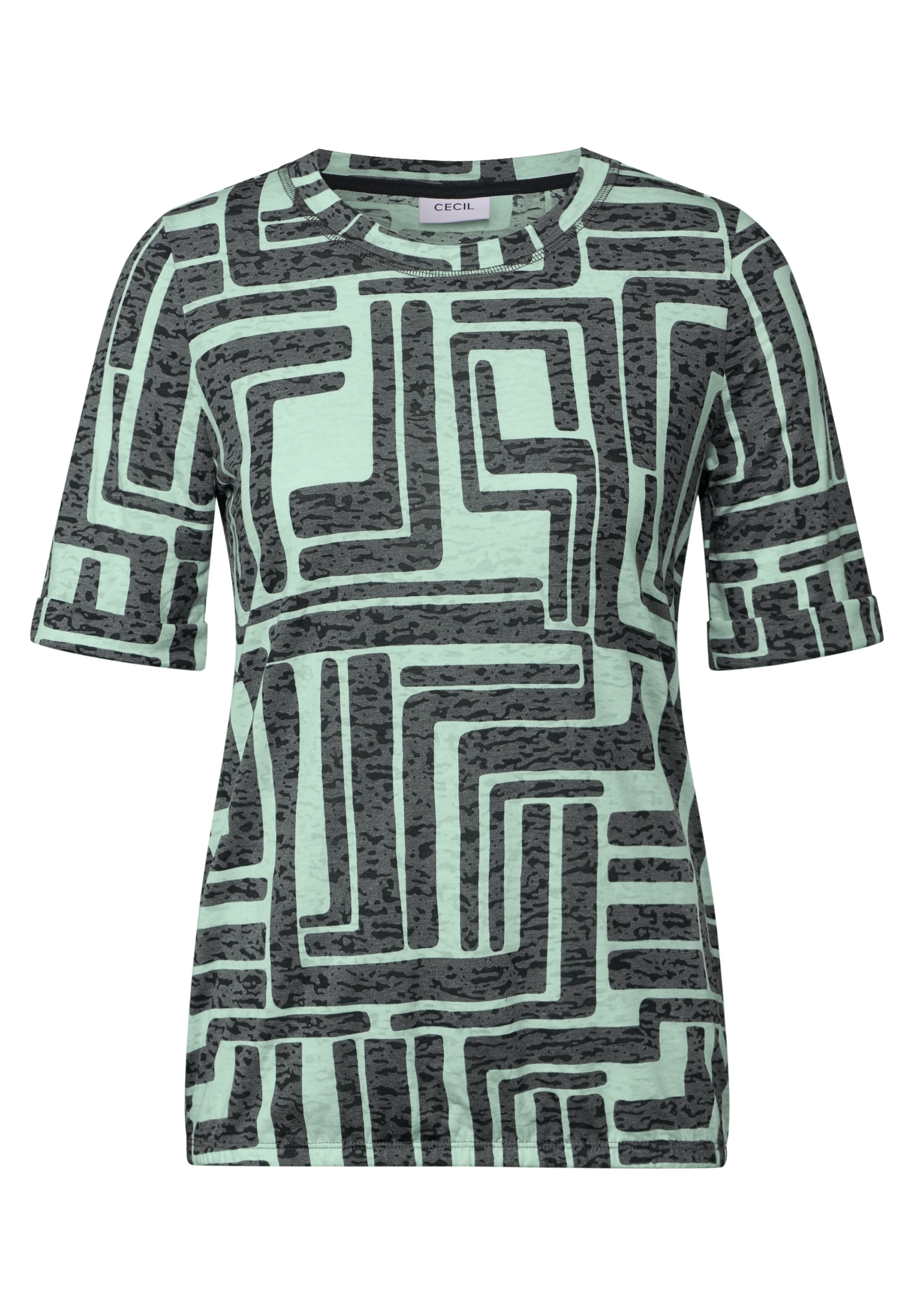 Cecil Rundhalsshirt, aus softem Materialmix