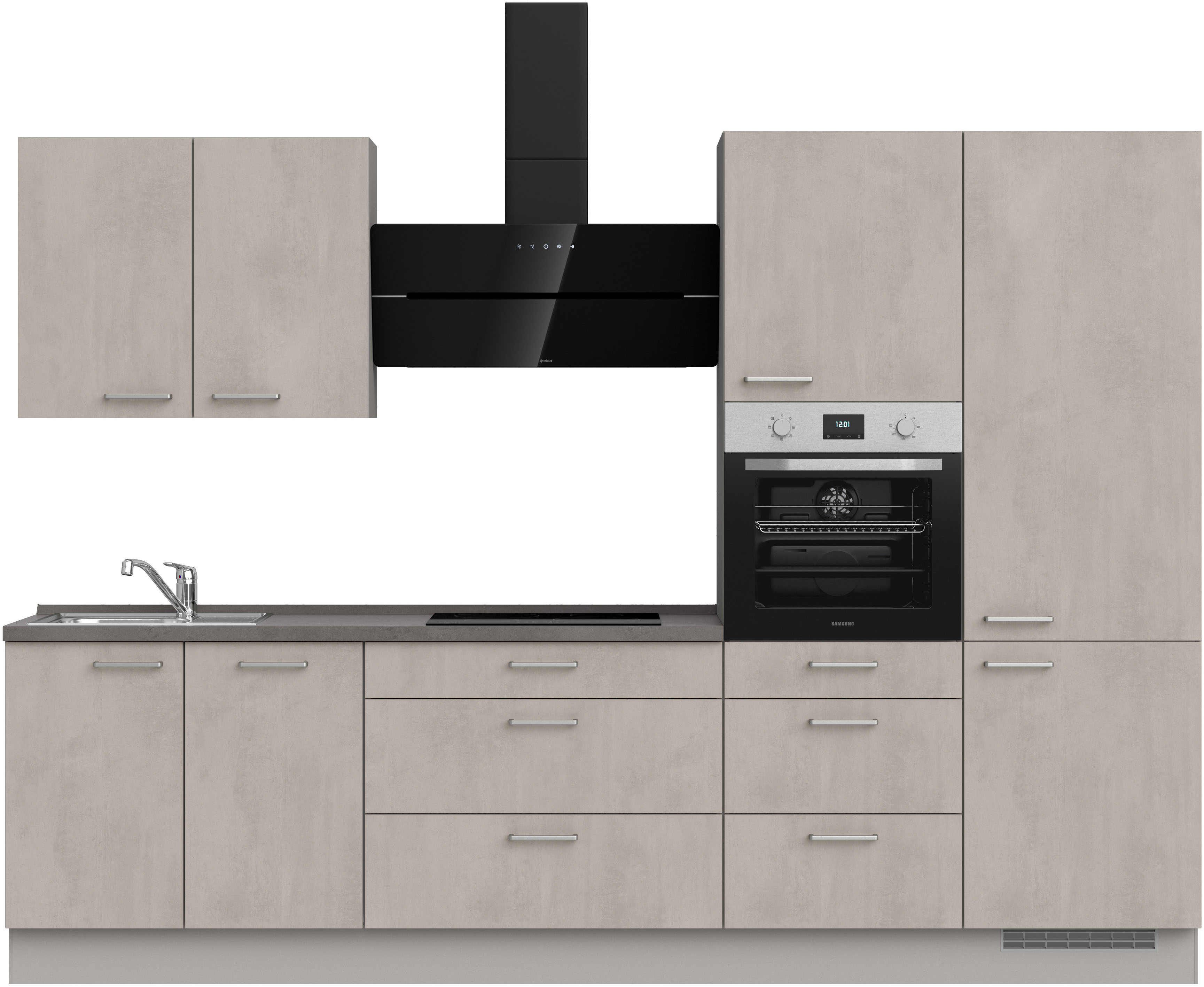 nobilia Küchenzeile ""Riva II", NEU: individuell anpassbar mit gratis Profi-Beratung" vormontiert, Breite 300 cm, Ausrichtung wählbar, wahlw. mit E-Geräten