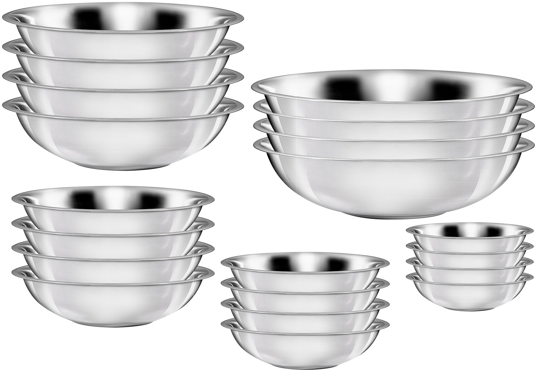 KING Schüssel, 20 tlg., aus Edelstahl, ineinander stapelbar, 16/20/22/24/28 cm kaufen