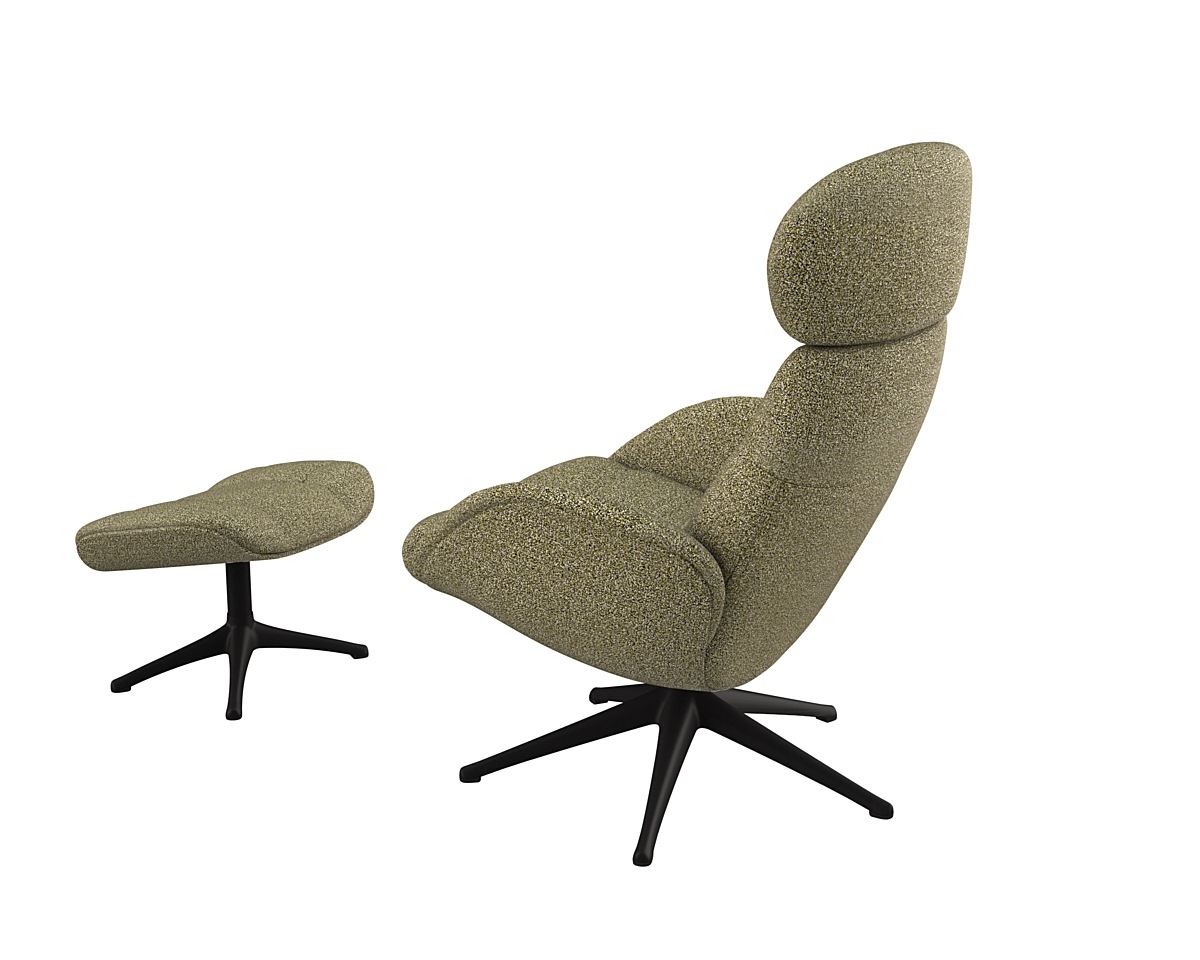 FLEXLUX Relaxsessel »Chester, Funktionssessel, Hoher Komfort, Scandi, Drehbar«, Premium Komfort, Rücken- und Kopfteilverstellung, Drehbar, Fuß Schwarz
