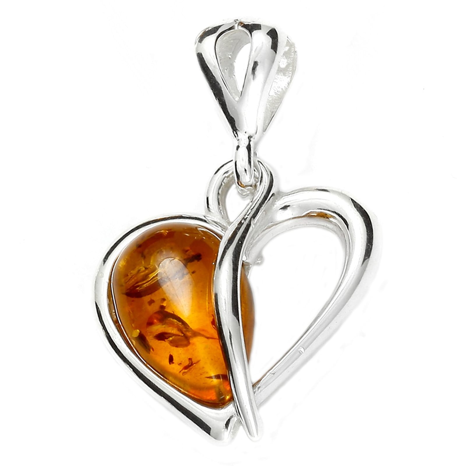 Kettenanhänger OSTSEE-SCHMUCK "Ostsee-Schmuck Anhänger Herz Anhänger Herz", weiß, Schmuckanhänger, Damen, 33 x 21mm, Silber 925 (Sterlingsilber), 5,6 g, Kettenanhänger