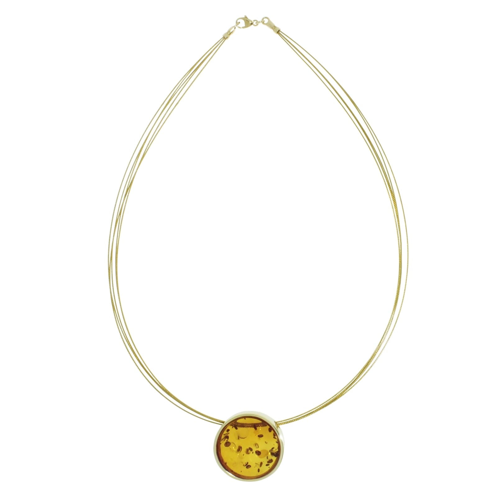 OSTSEE-SCHMUCK Kette mit Anhänger »Ostsee-Schmuck Halsreif mit Anhänger Gleiter-Frouke 24 mm«, (2 tlg.)