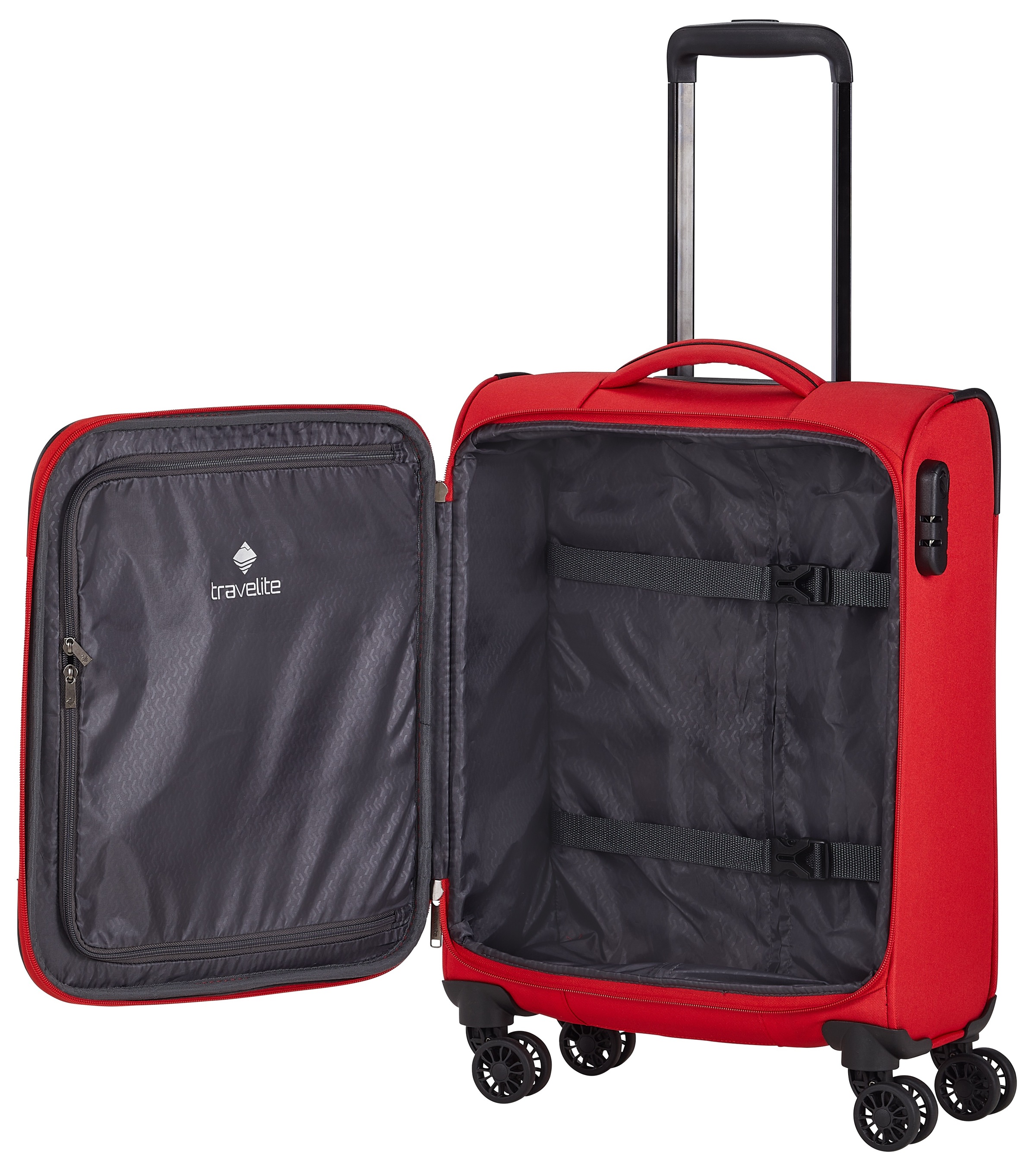 travelite Weichgepäck-Trolley »CHIOS, verschiedene Größen und Farben«, 4 Rollen, Weichgepäck Reisegepäck Koffer TSA Schloss