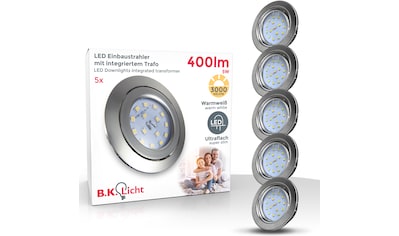 LED Einbauleuchte, 5er Set, LED fest integriert, Kopf schwenkbar