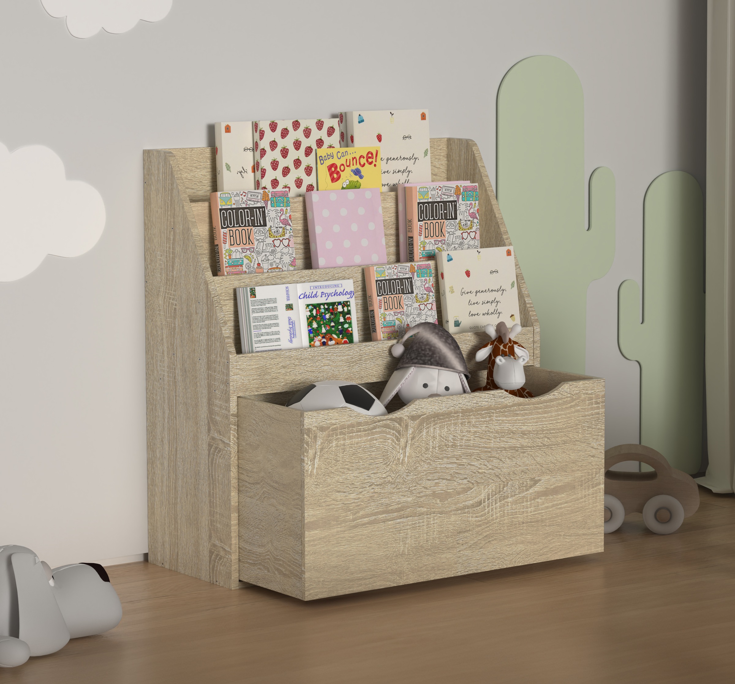 VCM Standregal »Kinderregal Bücherregal Schublade Regal Besira L«