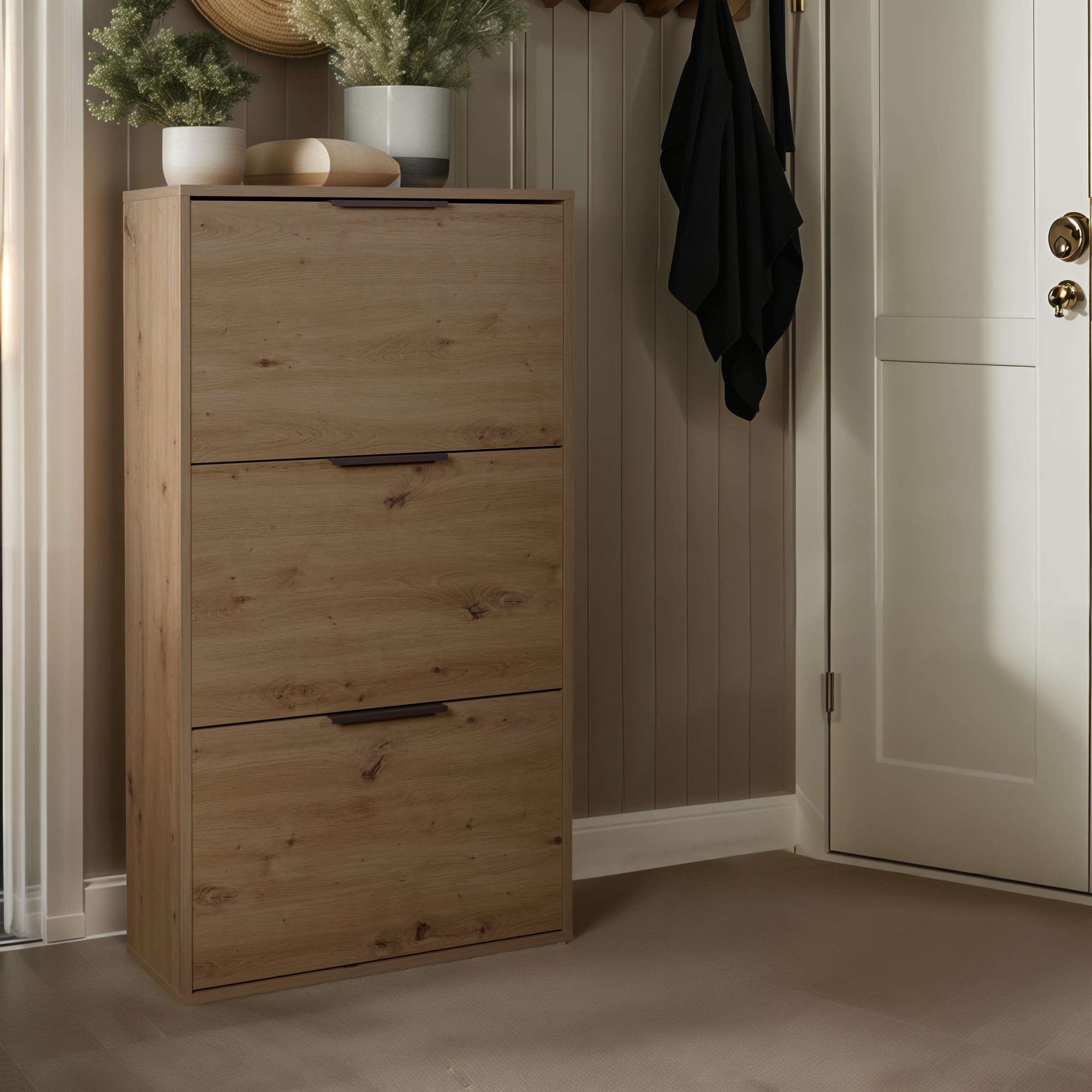 Composad Schuhschrank »Espresso,Schuhschrank, Schuhkipper, mit Klappen«, (1 St.), mit 3 Klappen, Doppelschuhtrommel