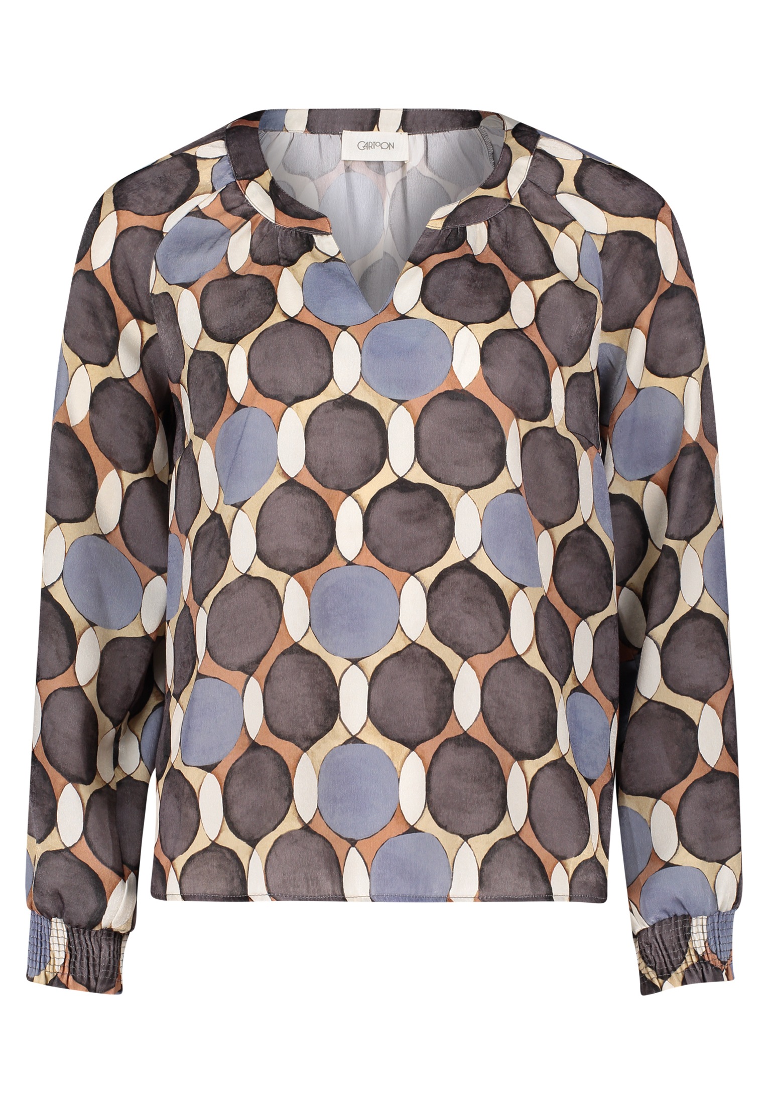 Cartoon Schlupfbluse "Cartoon Damen Casual-Bluse mit Muster" günstig online kaufen