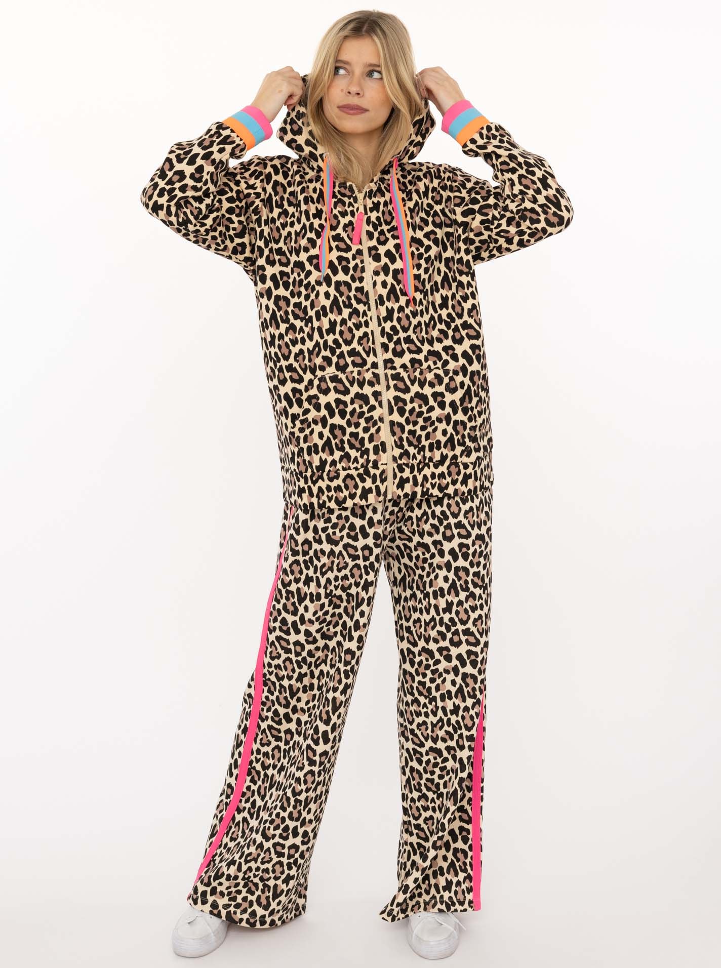 Zwillingsherz Sweathose »"Leo"«  Leo Muster, pinker Streifen an der Seite, Eingriffstaschen