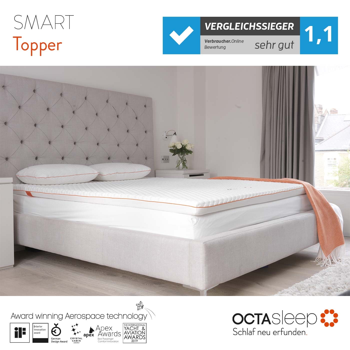 OCTAsleep Topper "Octasleep Smart", (1 St.), OCTAspring Aerospace Technolog günstig online kaufen