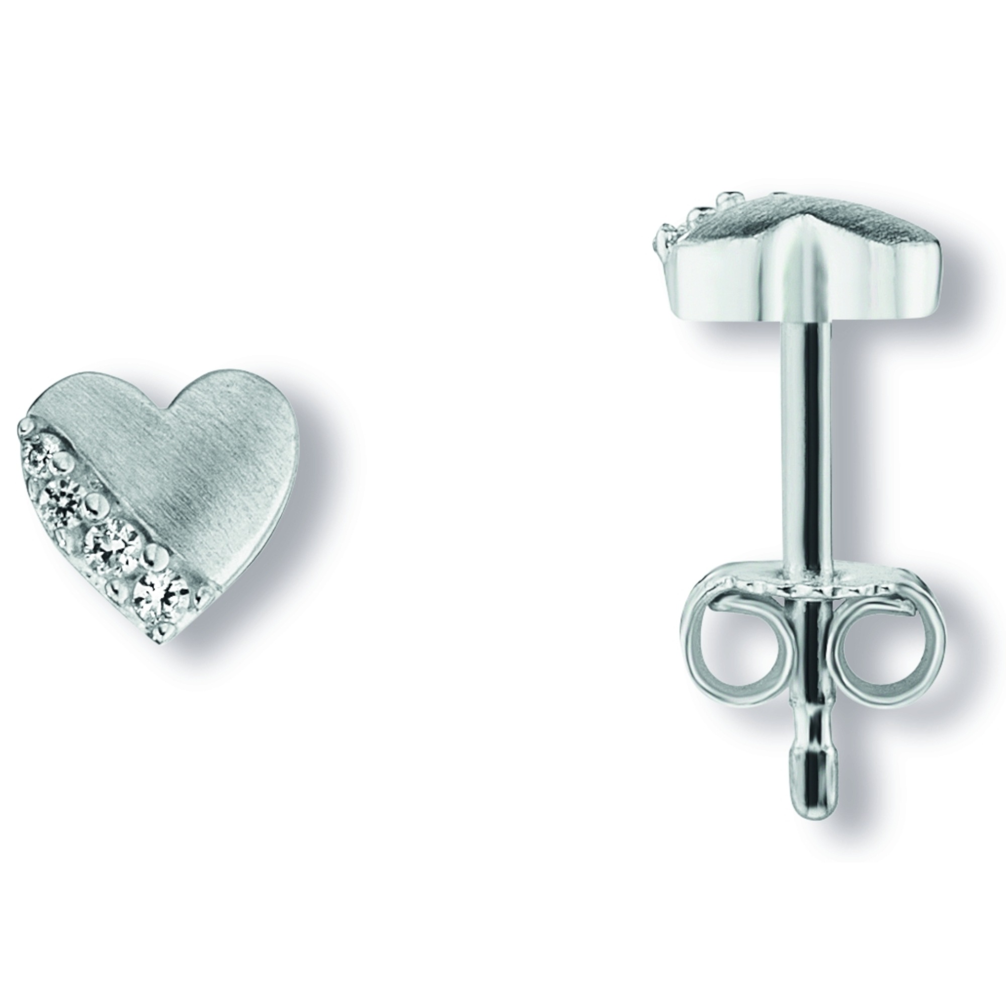 Paar Ohrhänger ONE ELEMENT "Zirkonia Herz Ohrringe Ohrstecker aus 925 Silber", silber, Ohrringe, Damen, Damen, Silber 925 (Sterlingsilber), Herz mit Bedeutung – eine feine Geschenkidee für viele Anlässe